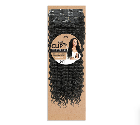 Zury Natural Dream Clip On Hair Extensions Deep Wave 24”