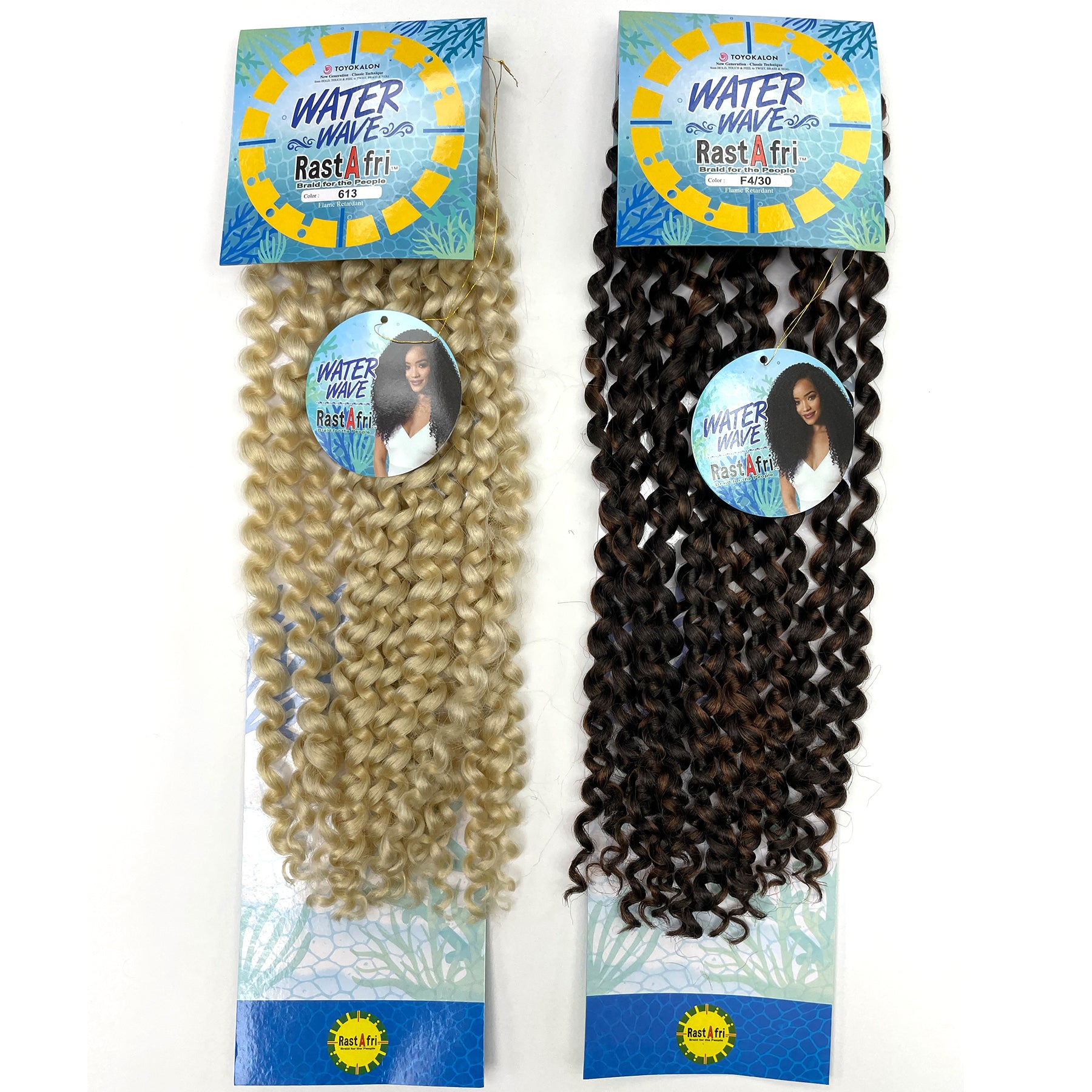 RastAfri Water Wave Crochet Braiding Hair 613 blonde f4 30 brown highlights