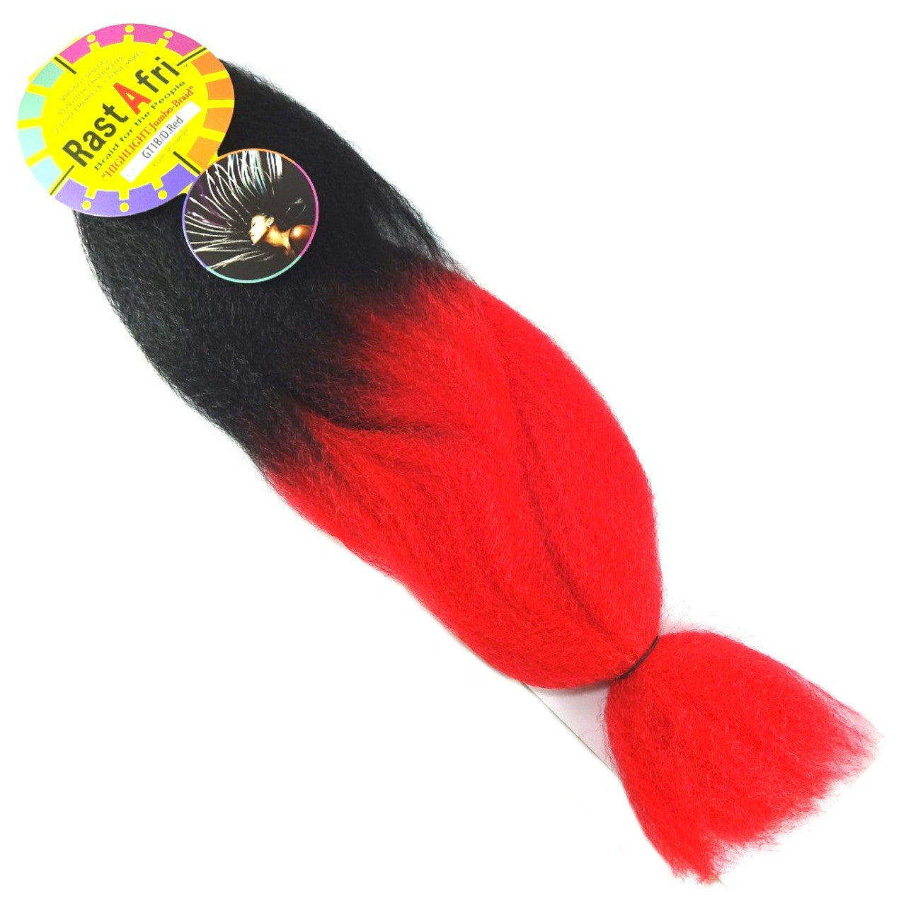 RastAfri Highlight Jumbo Braiding Hair black red ombre