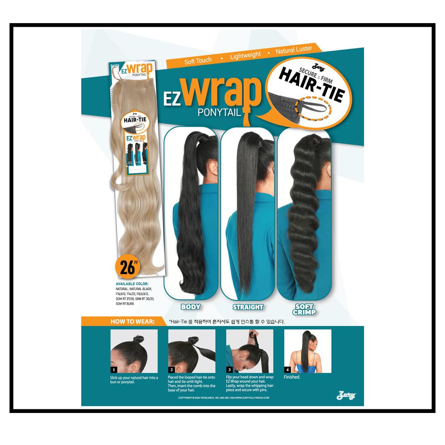 Zury EZ Wrap Ponytail Hair Extension Body 26" how to install
