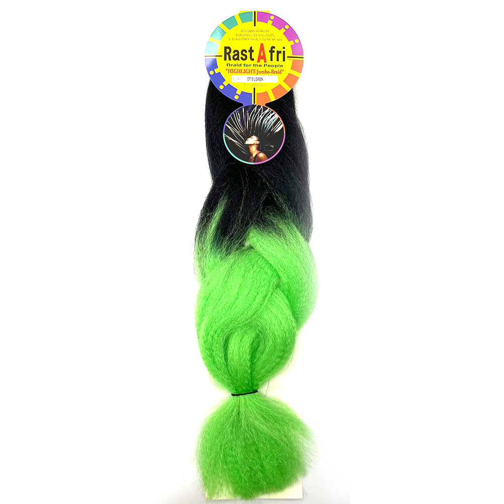 RastAfri Highlight Jumbo Braiding Hair green