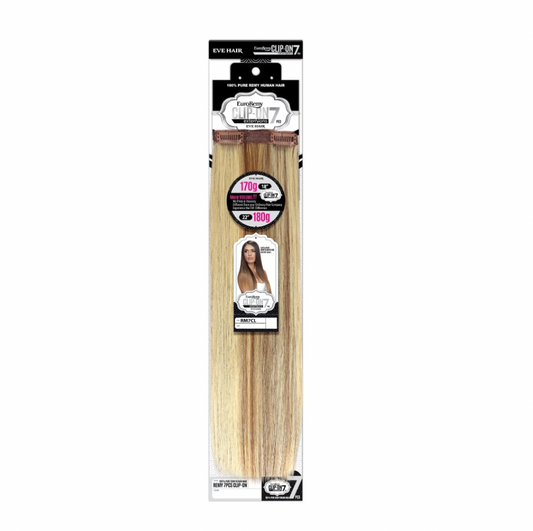 Eve Hair Pure Remy Human Hair 7pcs Euro Remy 22" Clip-On Extensions