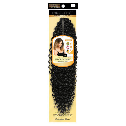 EZ Braid Innocence I&I Bohemian Wave Crochet Hair 18" color 1