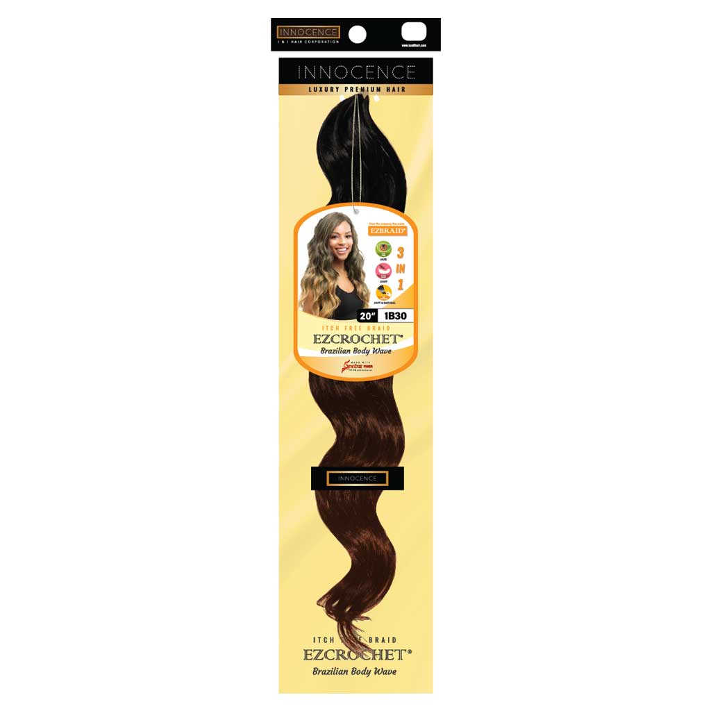 EZ Braid Innocence I&I Brazilian Body Wave Crochet Hair 20" color 1b30