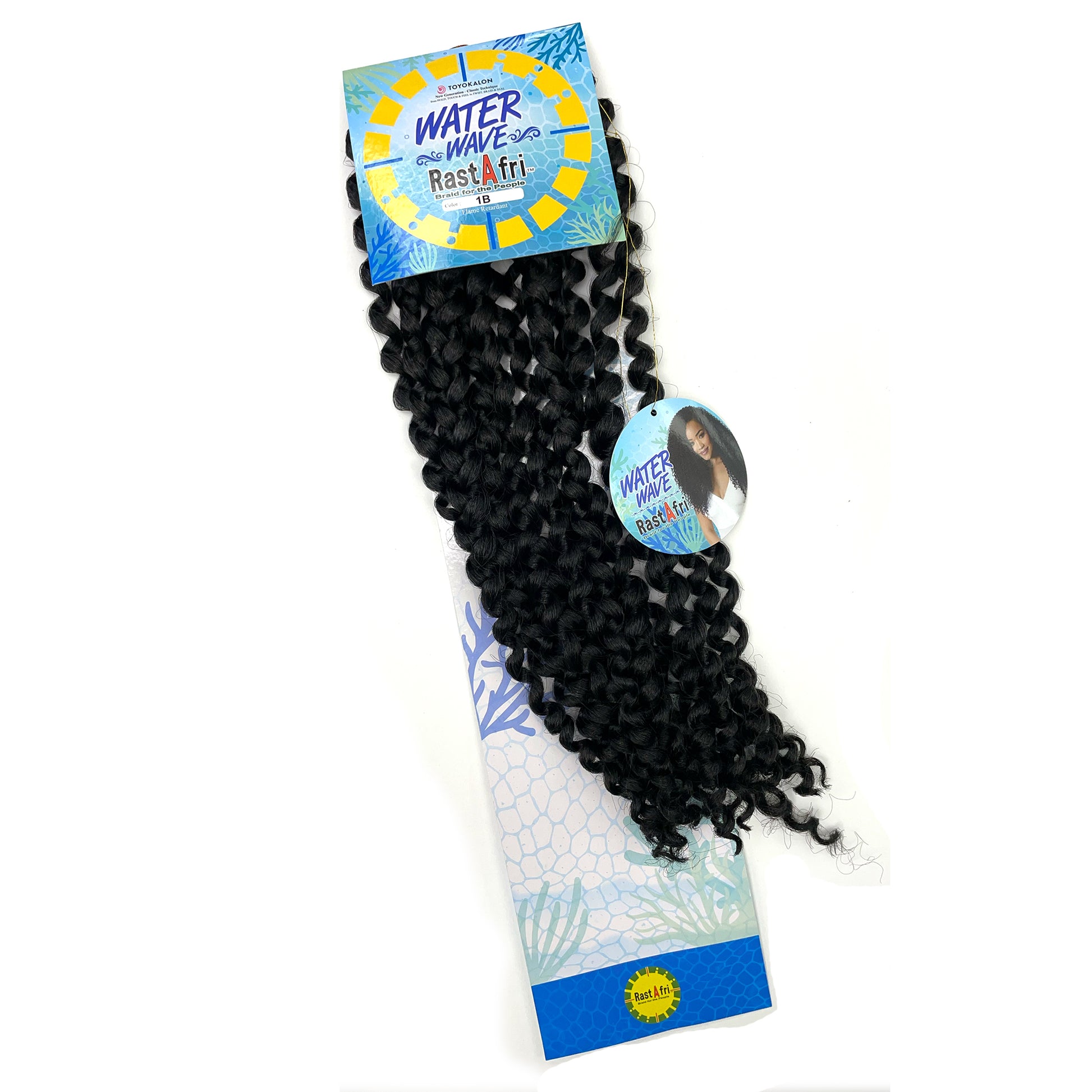 RastAfri Water Wave Crochet Braiding Hair color 1b black