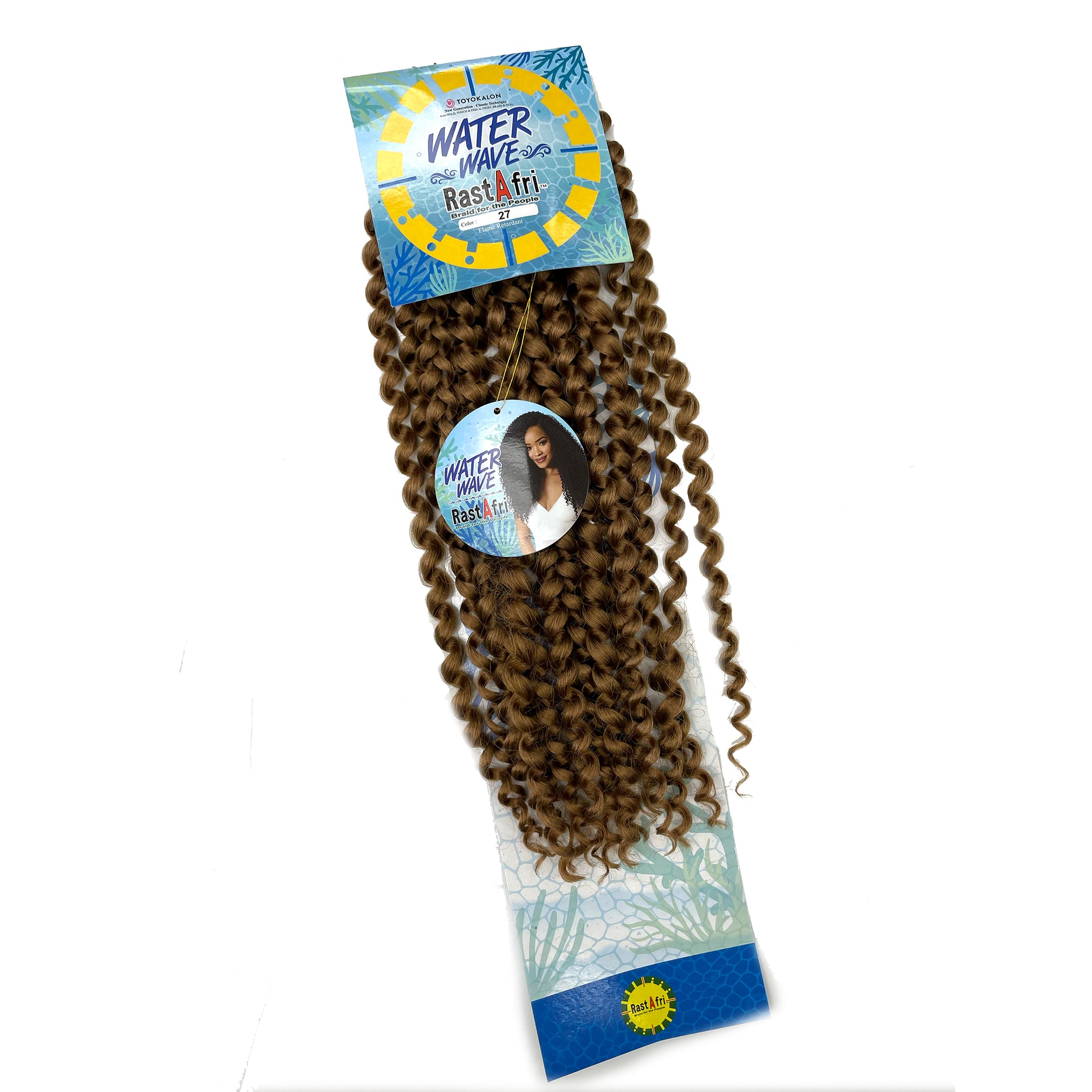 RastAfri Water Wave Crochet Braiding Hair color 27 blonde brown