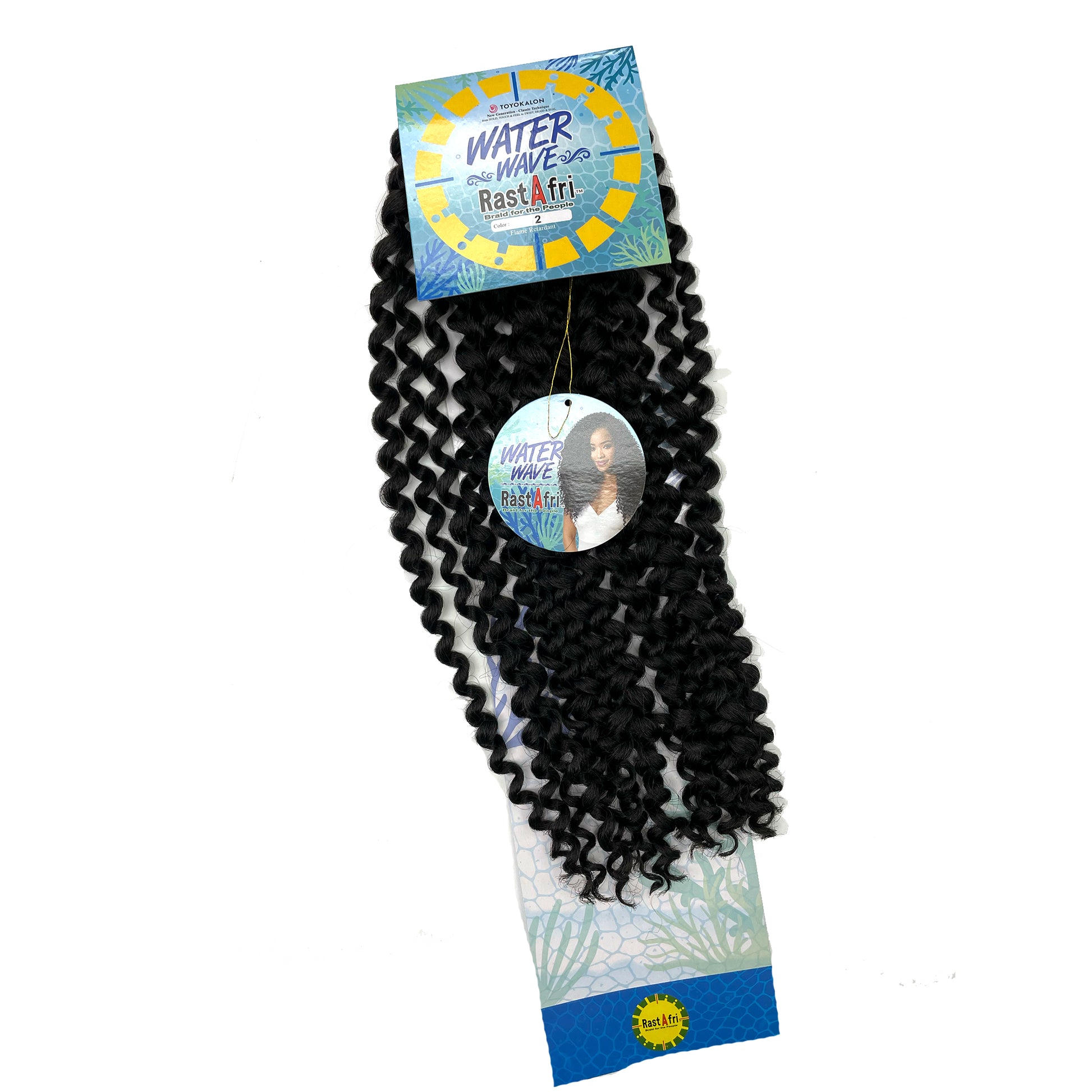 RastAfri Water Wave Crochet Braiding Hair color 2 black