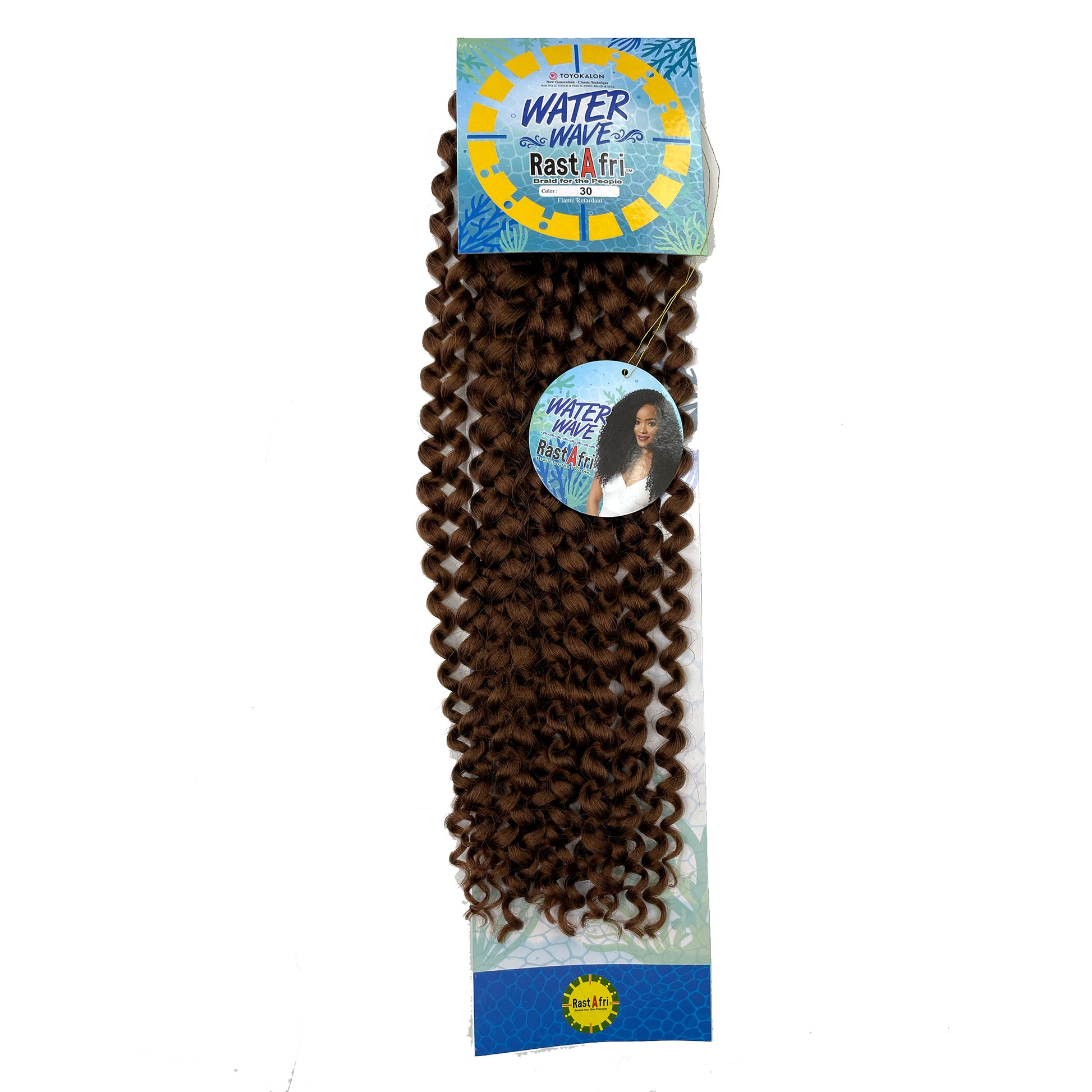 RastAfri Water Wave Crochet Braiding Hair color 30 brown