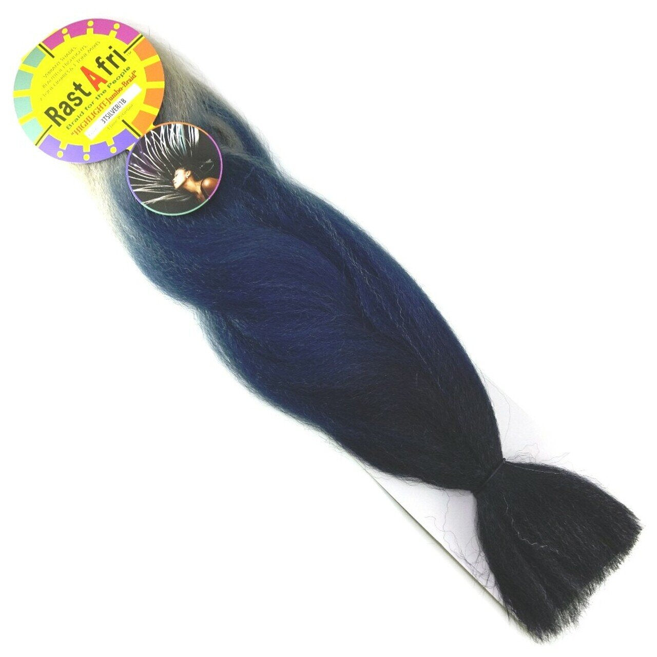 RastAfri Highlight Jumbo Braiding Hair blue silver