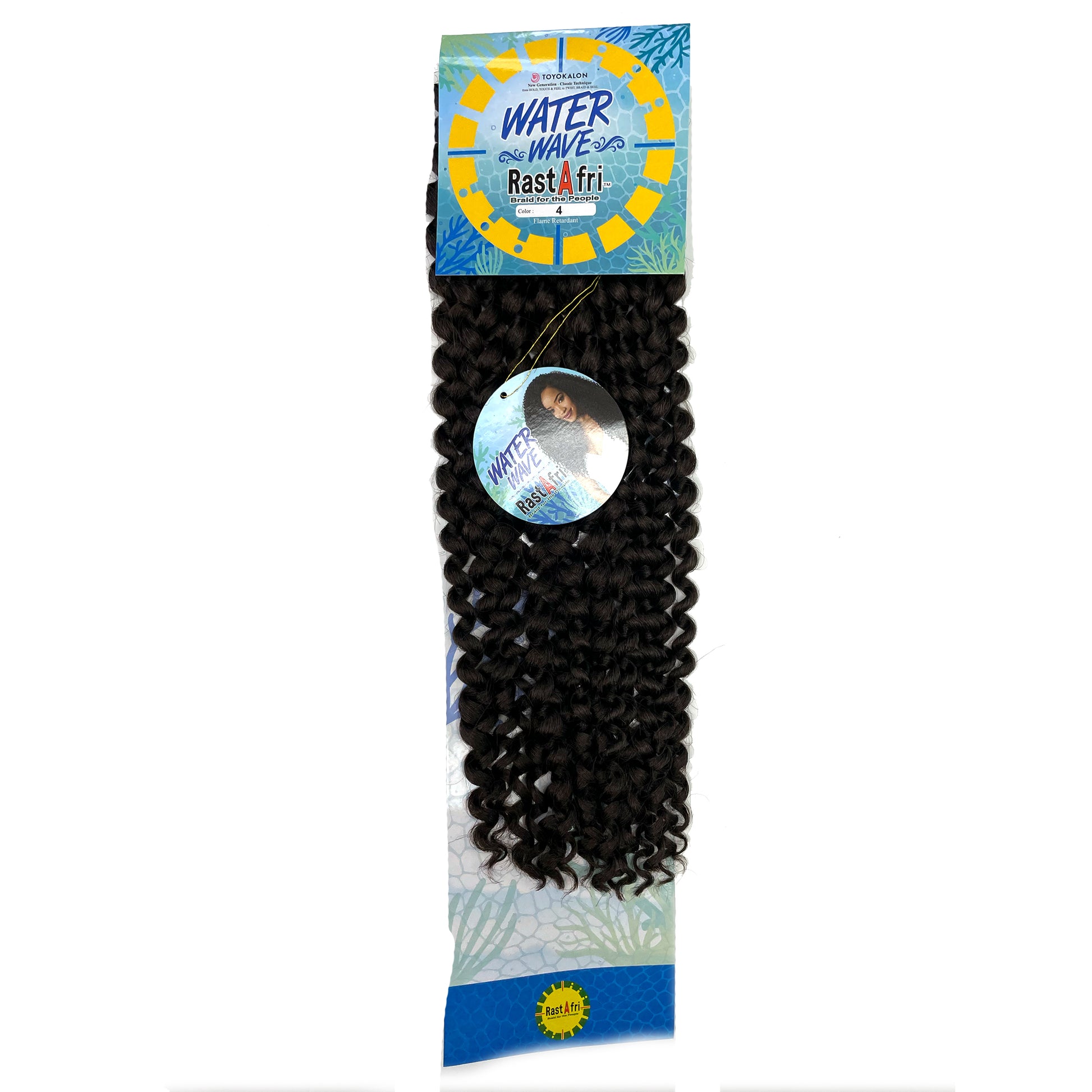 RastAfri Water Wave Crochet Braiding Hair color 4 black