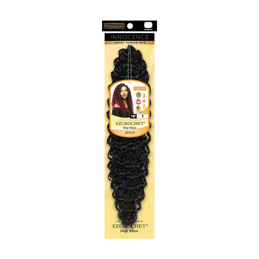 EZ Braid Innocence I&I Deep Wave Crochet Hair 18" color 1