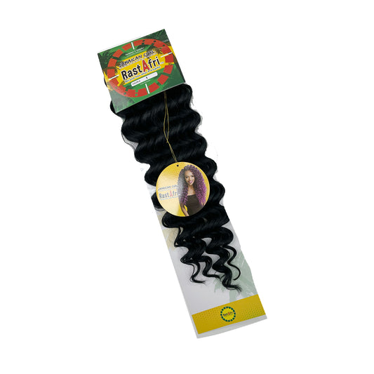 RastAfri Jamaican Curl Crochet Braiding Hair color 1 black