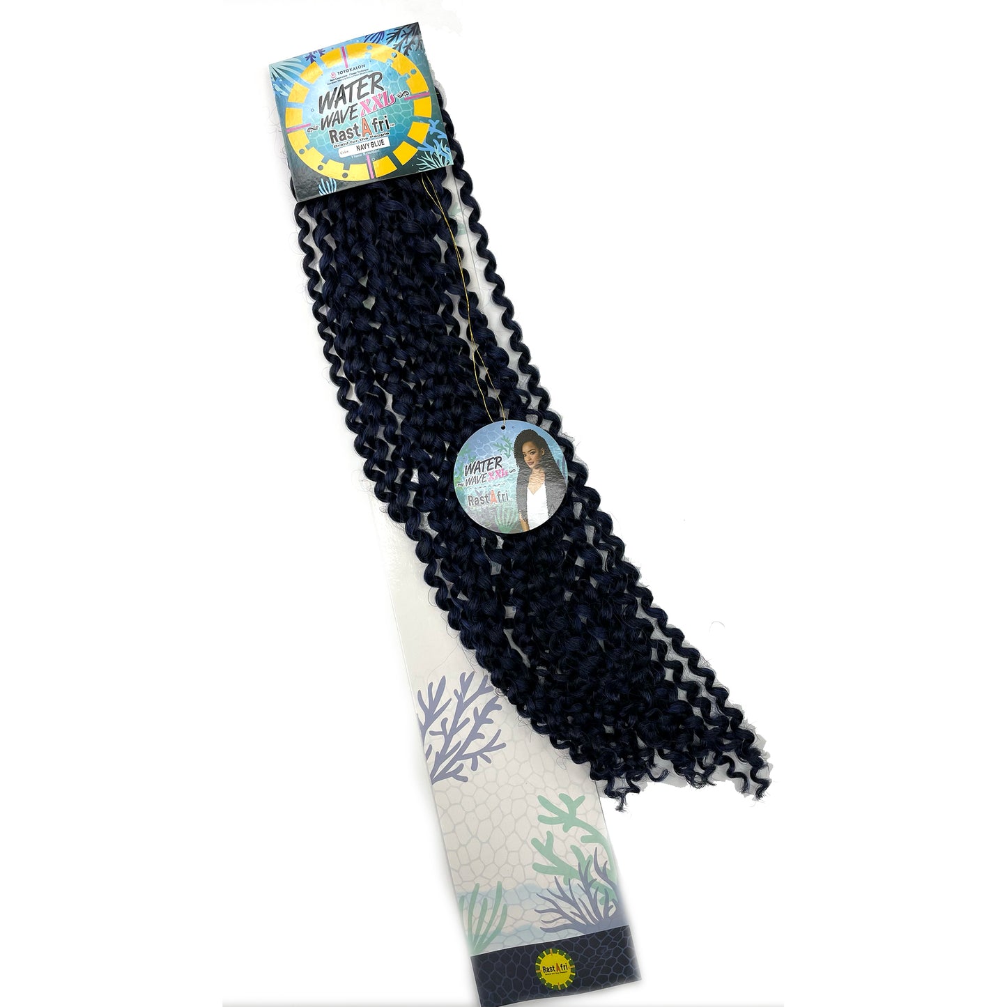 RastAfri Water Wave Crochet Braiding Hair XXL navy blue