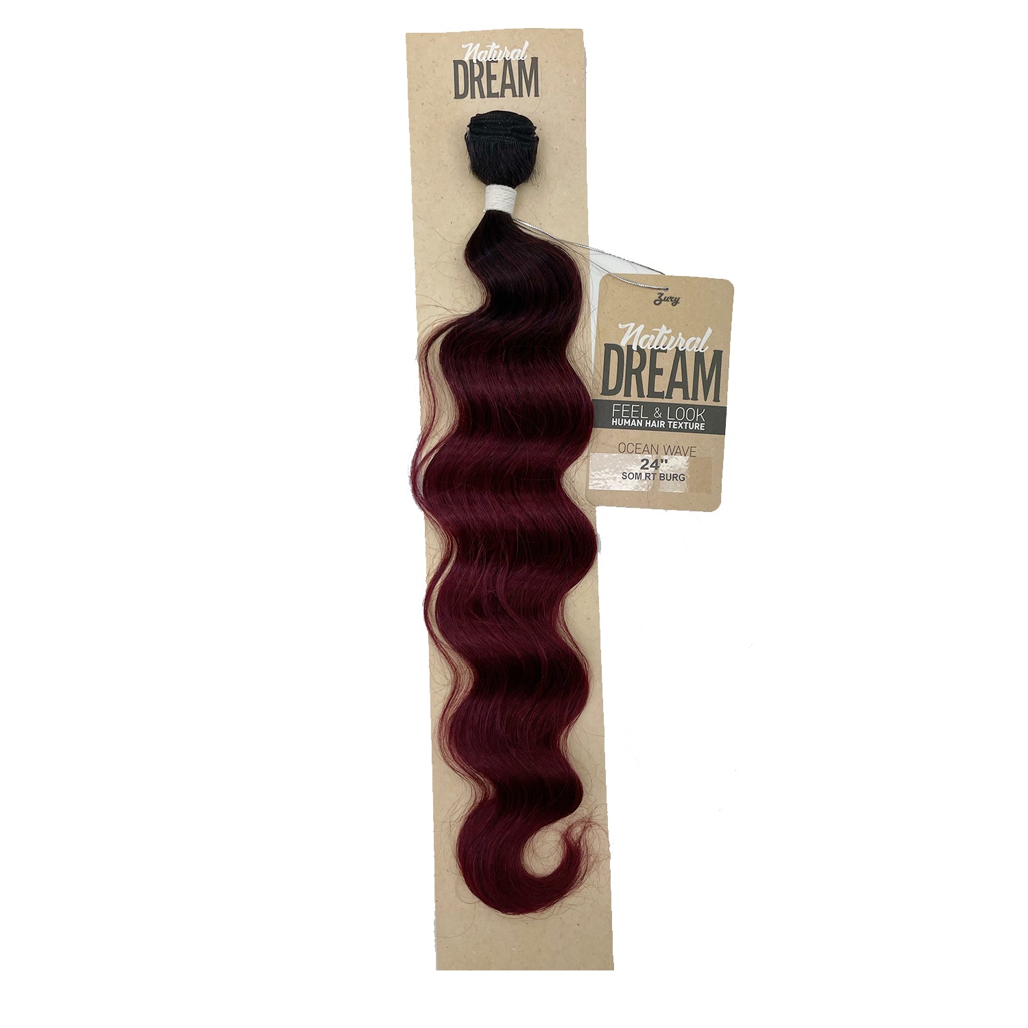 Zury Natural Dream Feel & Look Hair Extension Bundle, Ocean Wave 24" burgundy red