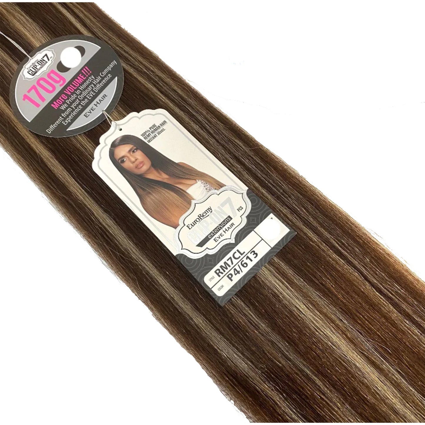 Eve Hair Pure Remy Human Hair 7pcs Euro Remy 22" Clip-On Extensions