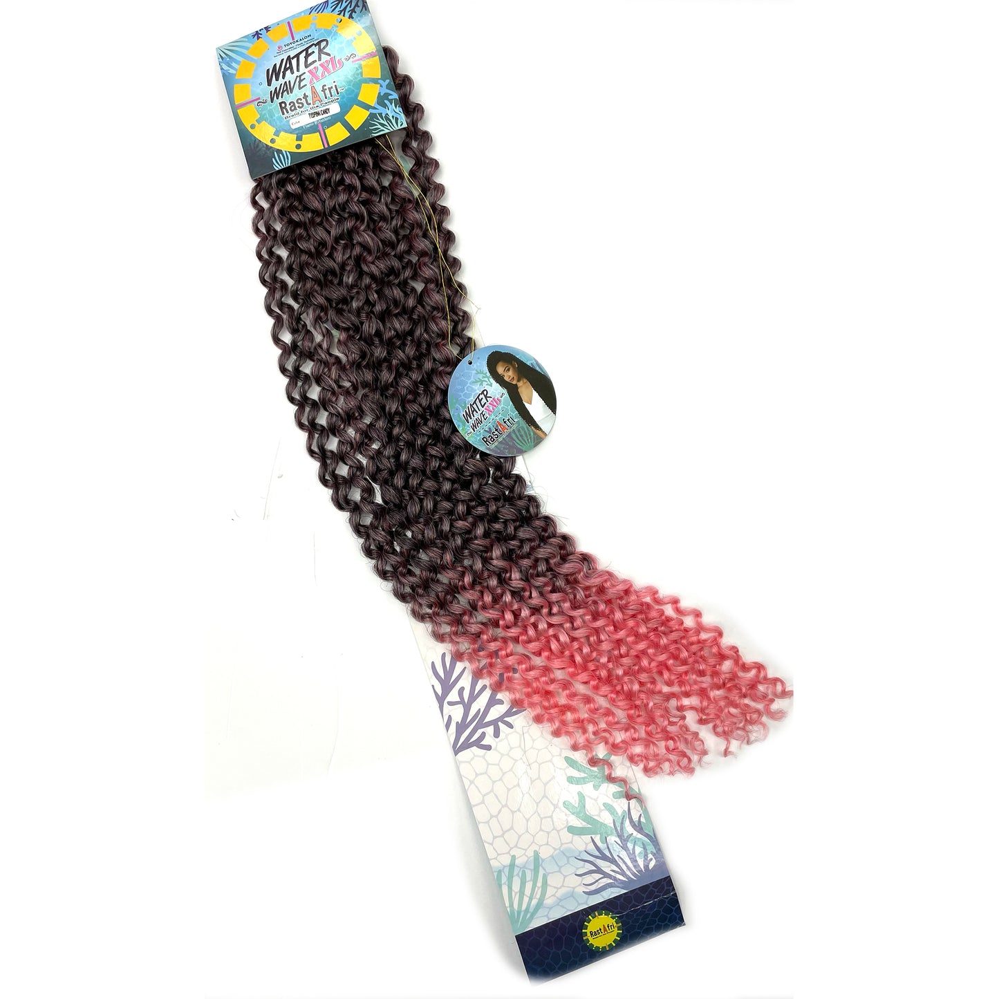 RastAfri Water Wave Crochet Braiding Hair XXL pink