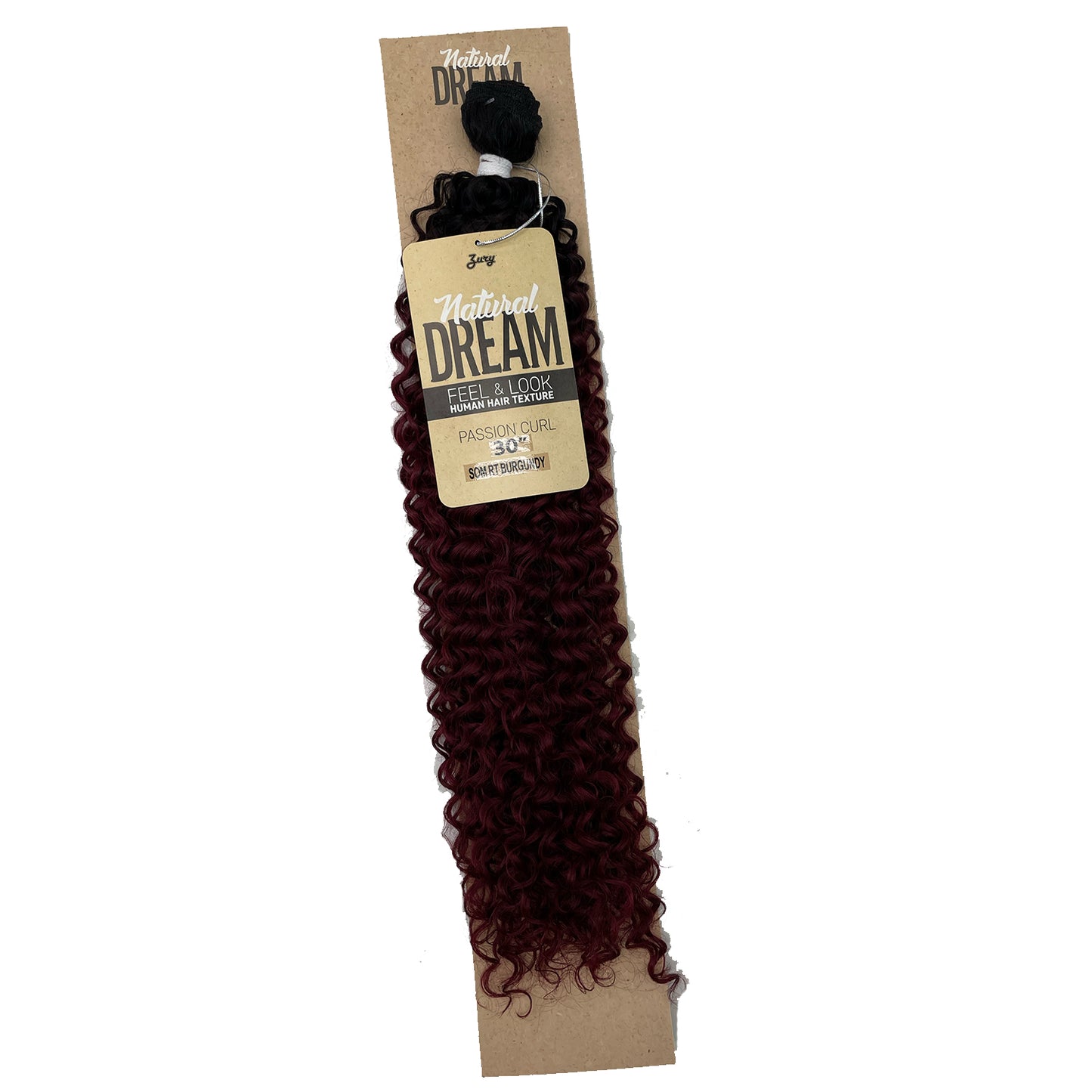 Zury Natural Dream Feel & Look Hair Extension Bundle, Passion Curl 30" burgundy red