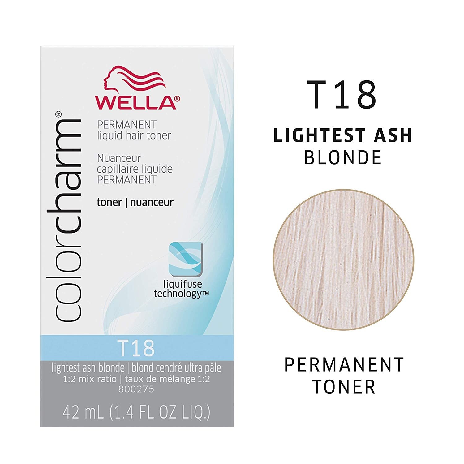 Wella Color Charm Permanent Liquid Hair Toner t18 lightest ash blonde