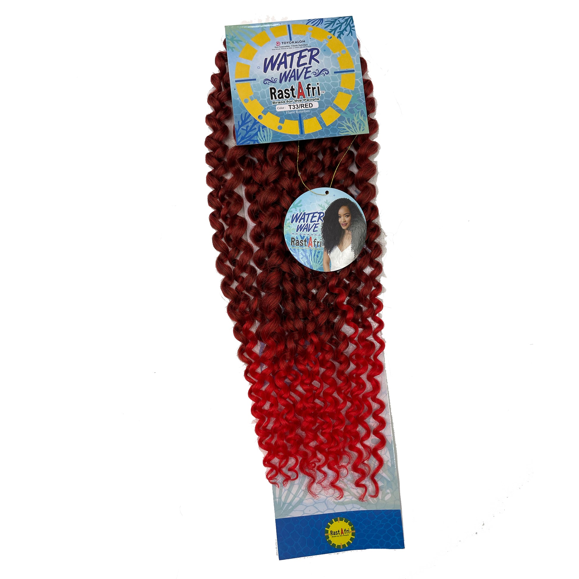 RastAfri Water Wave Crochet Braiding Hair t33 red