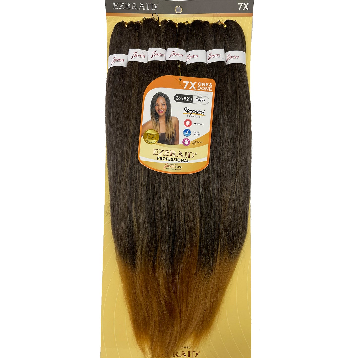 EZ Braid 7X One And Done Multi Pack Pre-Stretched Braiding Hair 26" I&I ombre highlights