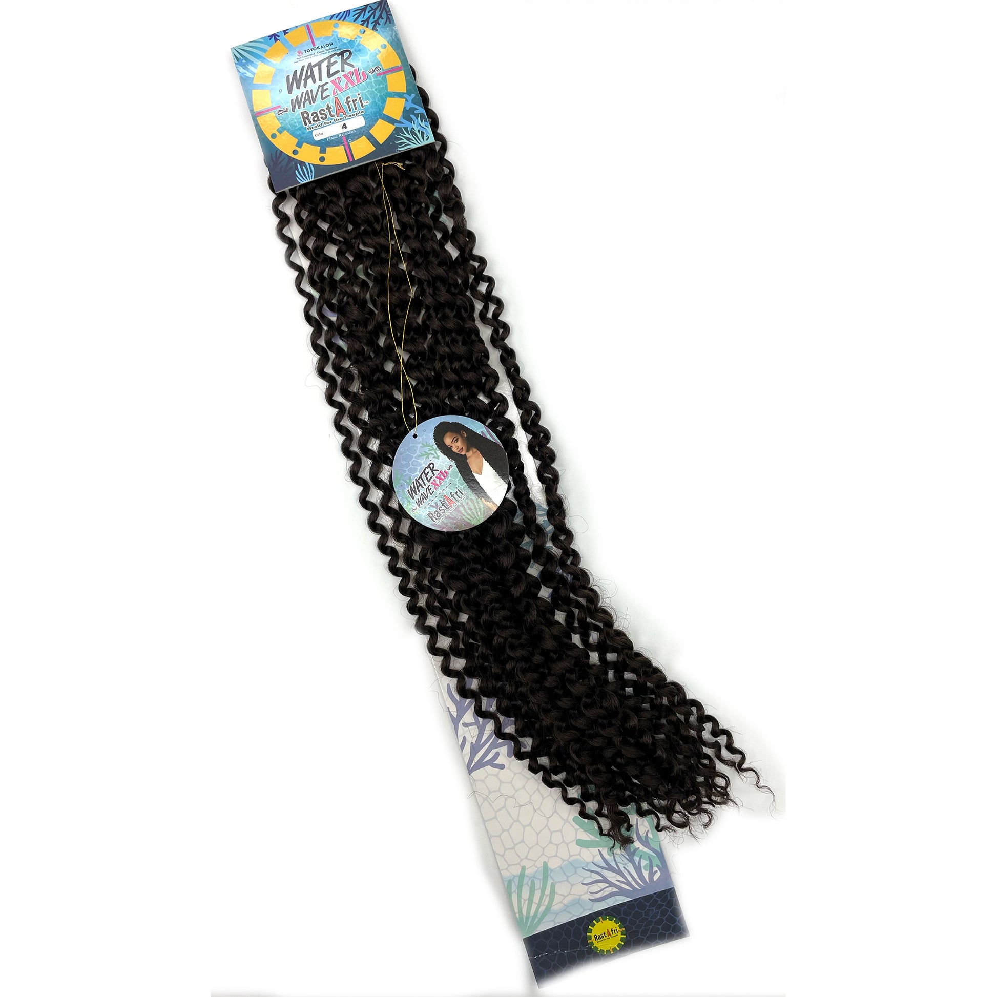 RastAfri Water Wave Crochet Braiding Hair XXL color 4 black