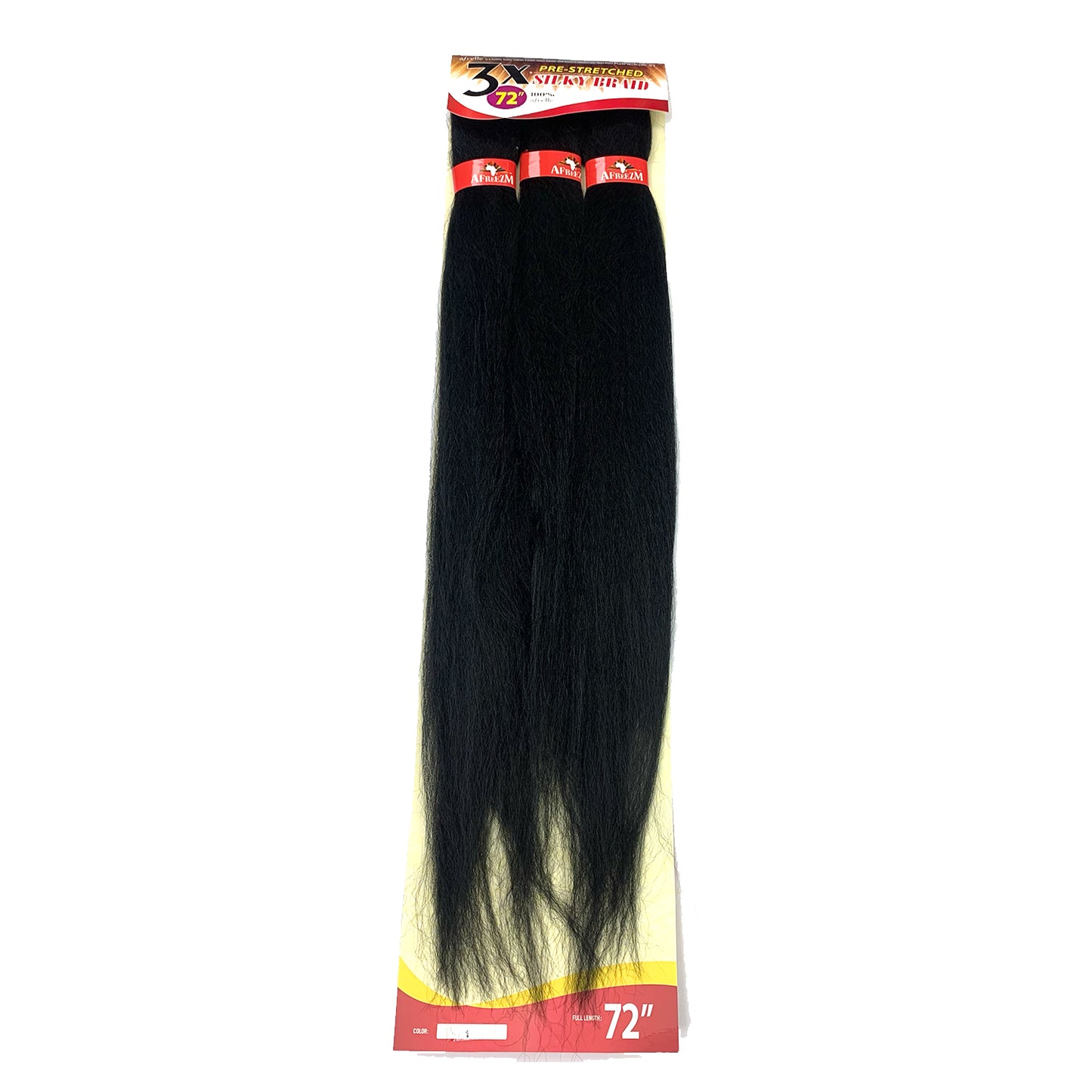 Afreezm 3X Pre-Stretched Silky Braiding Hair Extension 72" color 1