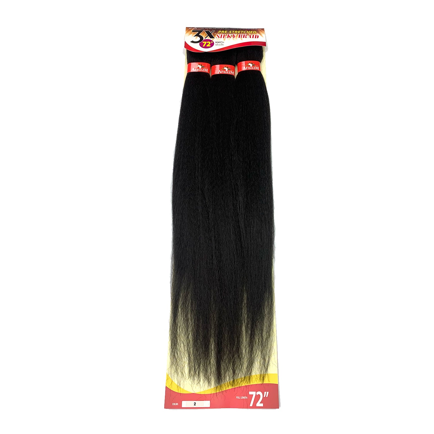 Afreezm 3X Pre-Stretched Silky Braiding Hair Extension 72" color 2