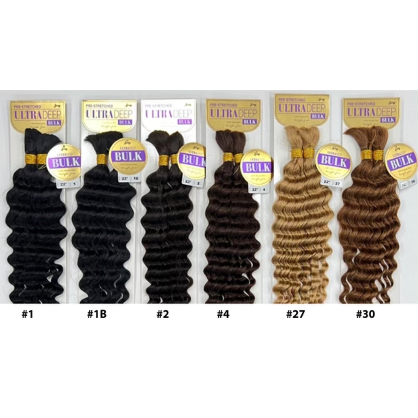 Zury Pre-Stretched Ultra Deep 100% Human Braiding Hair 22" brown blonde black