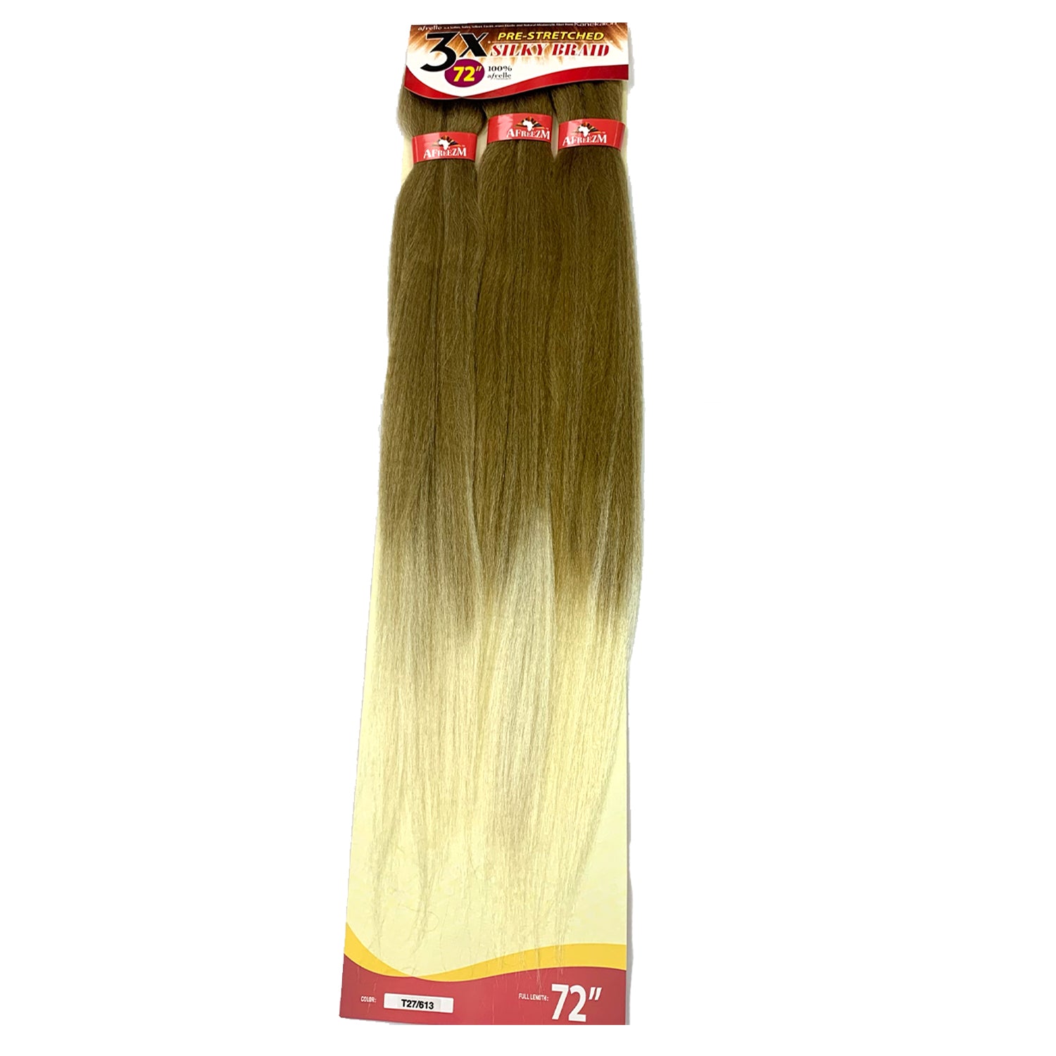 Afreezm 3X Pre-Stretched Silky Braiding Hair Extension 72" color t27/613