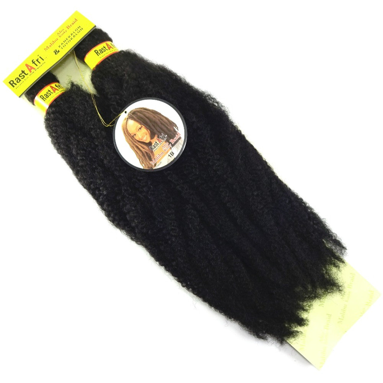 RastAfri Malibu Afro Kinky Crochet Braiding Hair color 1b black