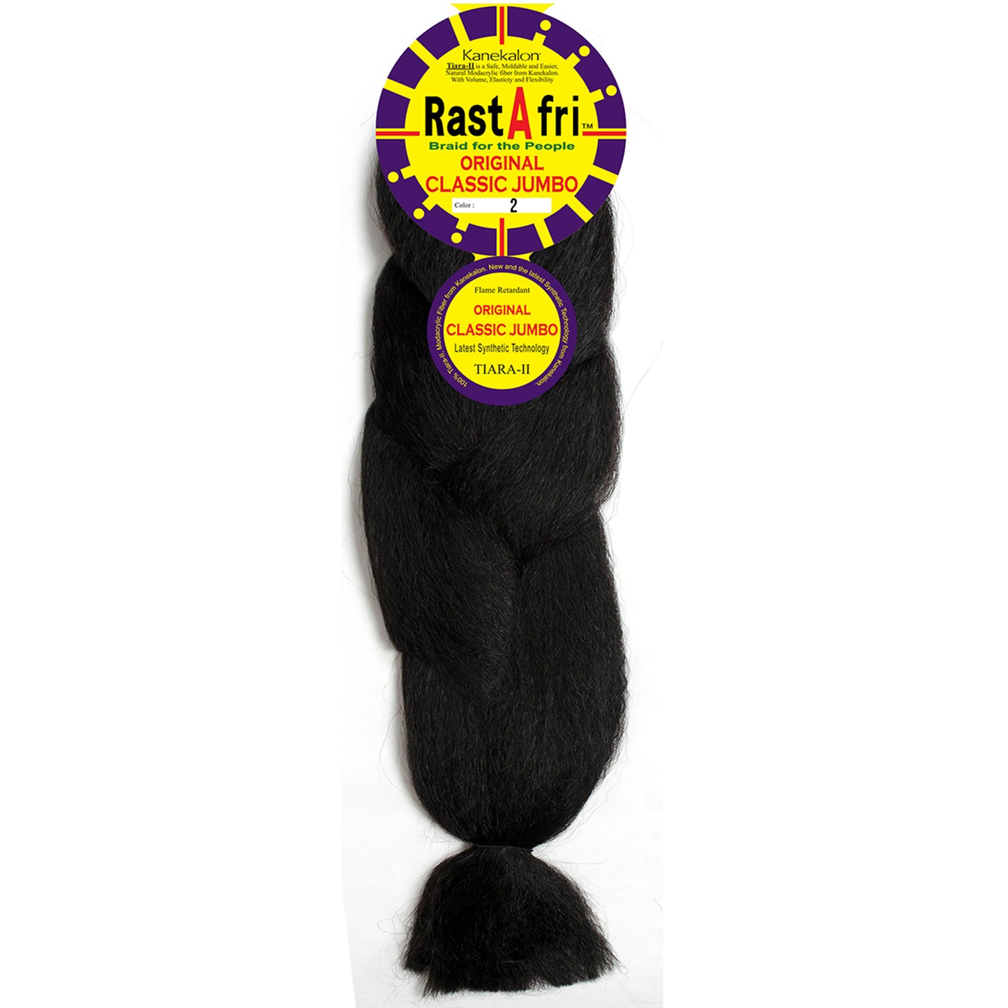 RastAfri Classic Jumbo Braiding Hair color 2 black brown dark