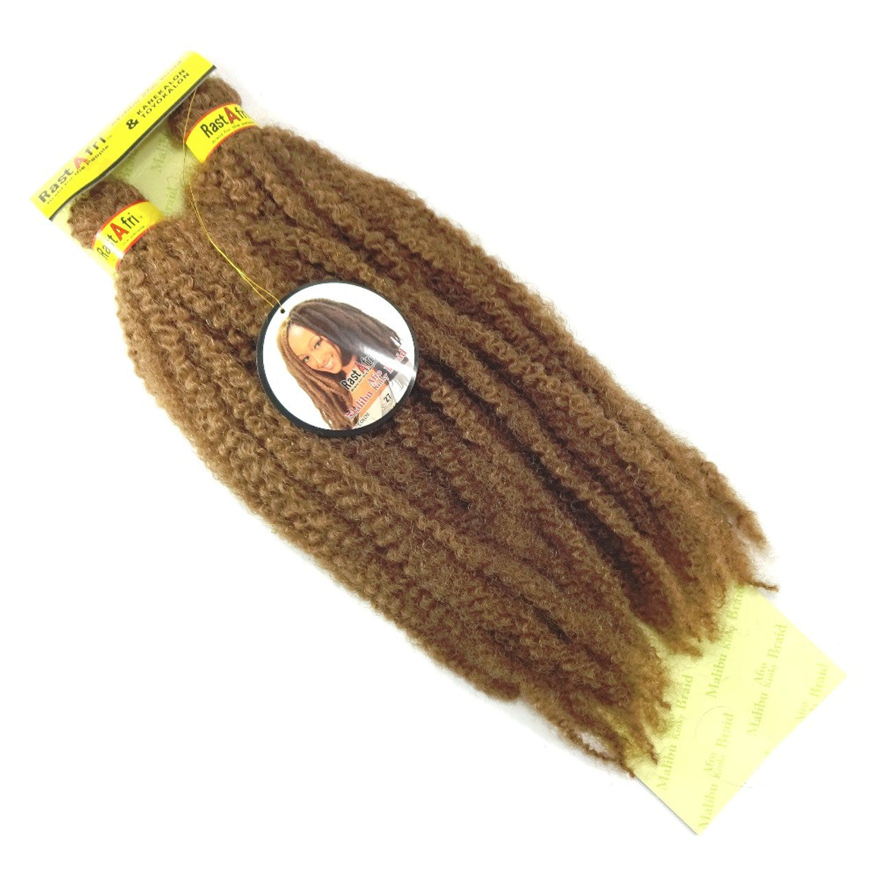 RastAfri Malibu Afro Kinky Crochet Braiding Hair color 27 brown blonde