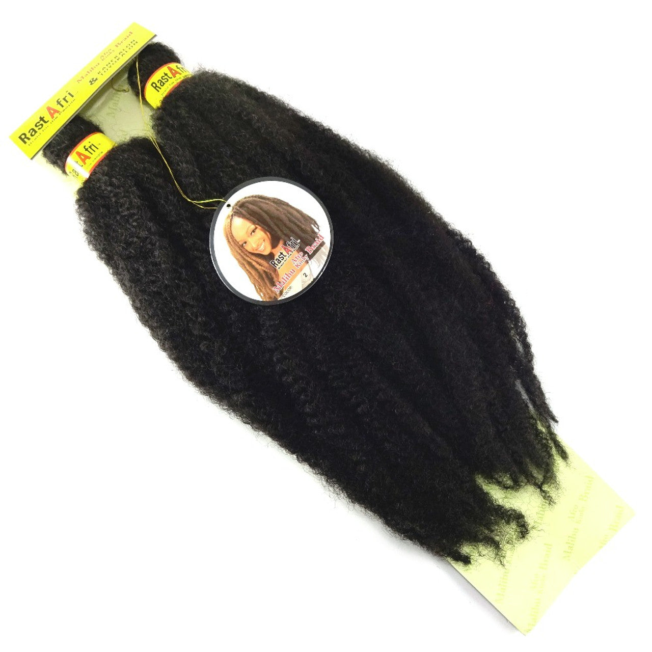 RastAfri Malibu Afro Kinky Crochet Braiding Hair color 2 black