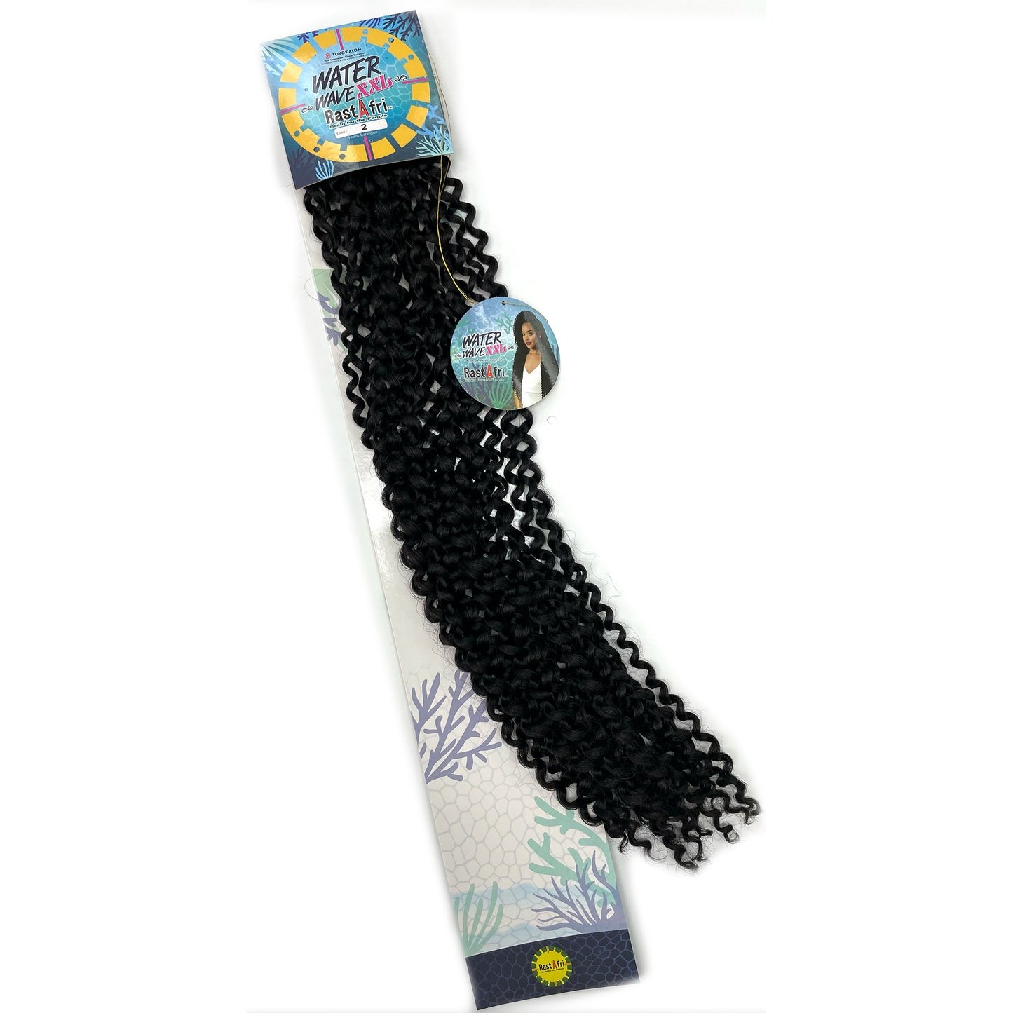 RastAfri Water Wave Crochet Braiding Hair XXL color 2 black