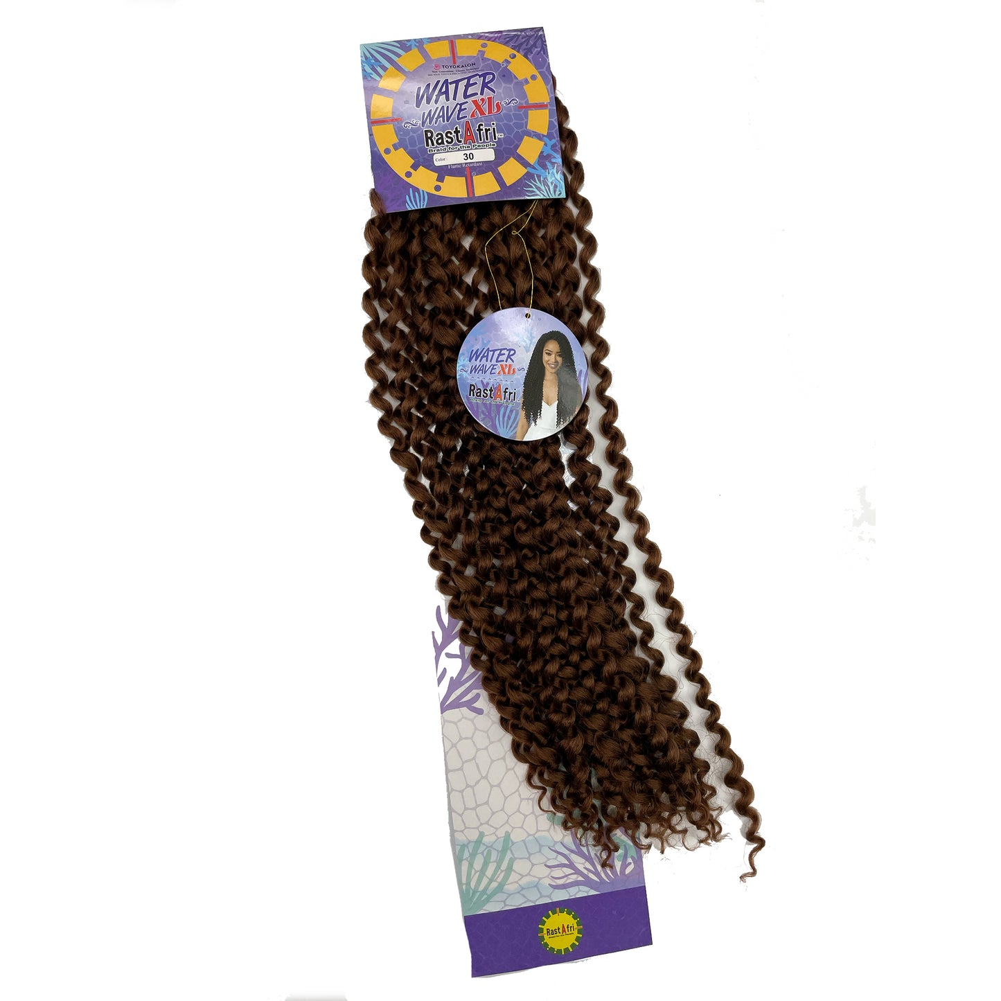 RastAfri Water Wave Crochet Braiding Hair XL color 30 brown