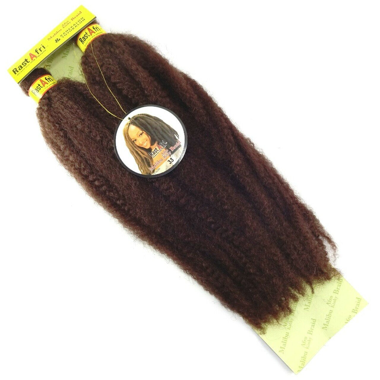 RastAfri Malibu Afro Kinky Crochet Braiding Hair color 33 brown