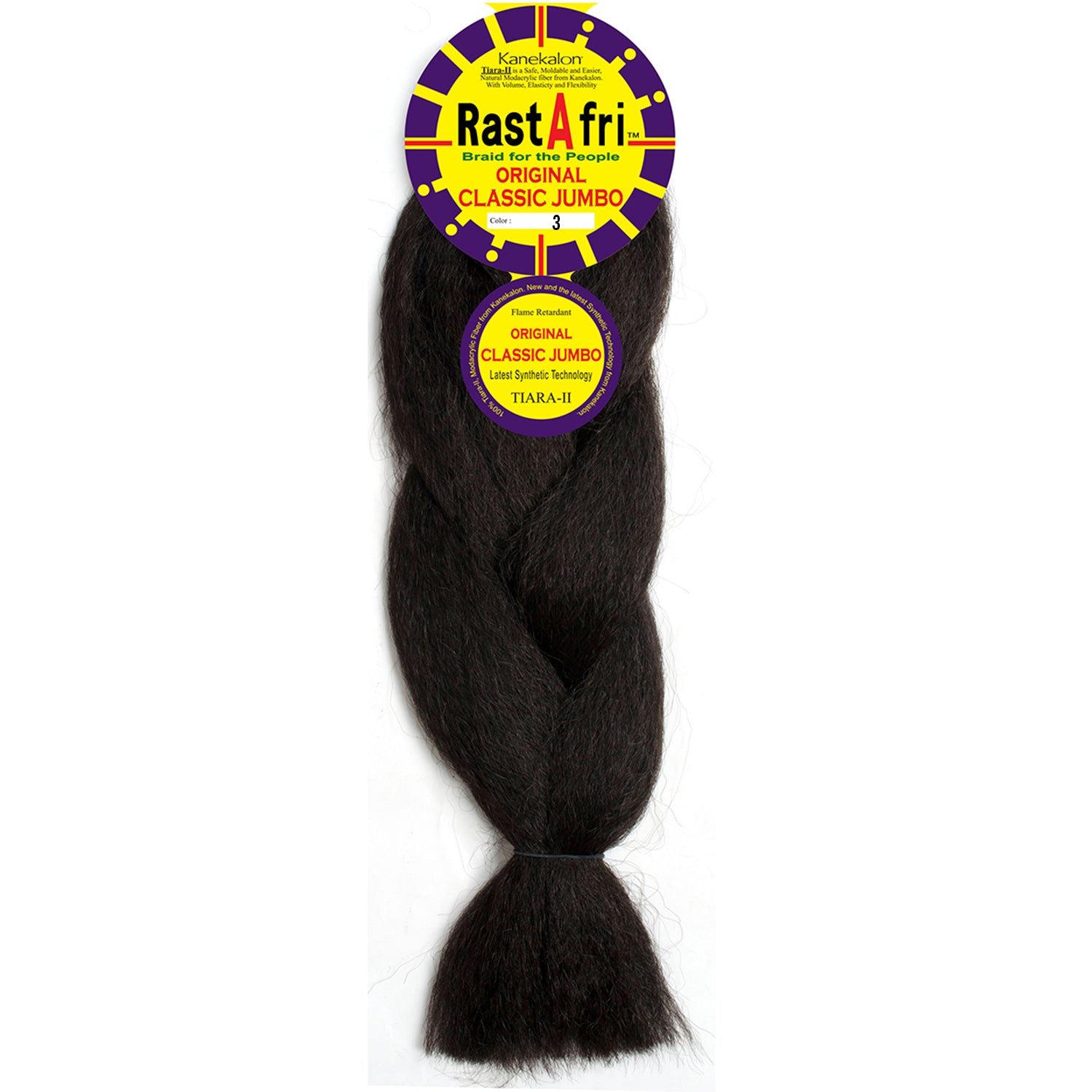 RastAfri Classic Jumbo Braiding Hair color 3 dark brown