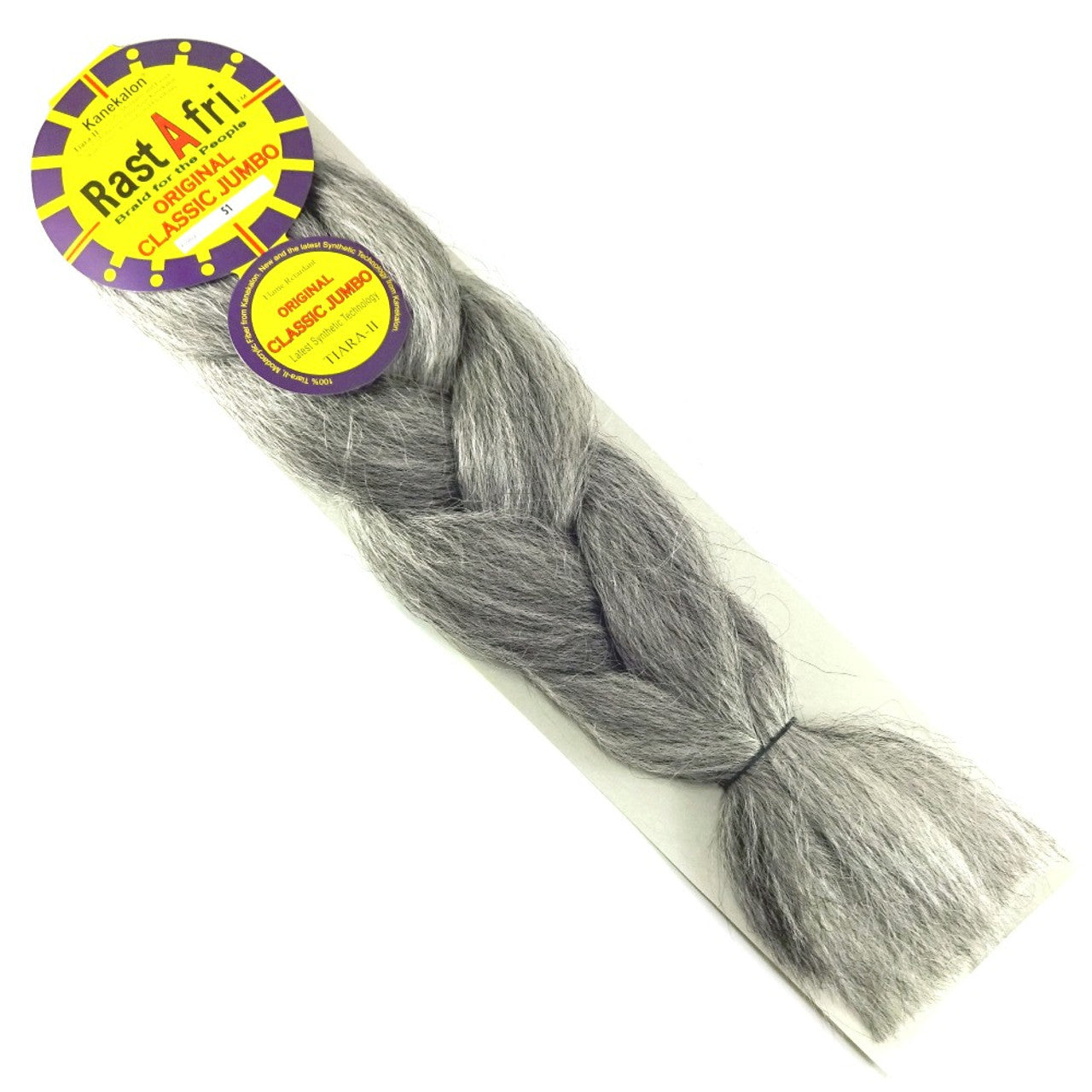 RastAfri Classic Jumbo Braiding Hair color 51 grey gray