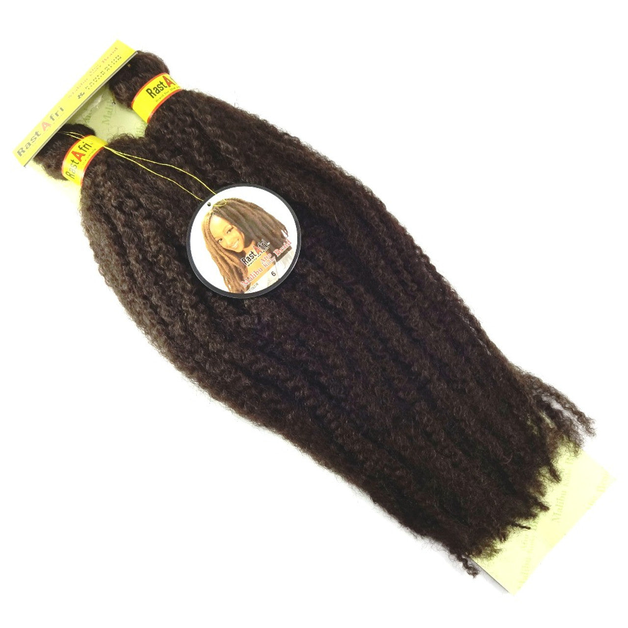 RastAfri Malibu Afro Kinky Crochet Braiding Hair color 6 brown