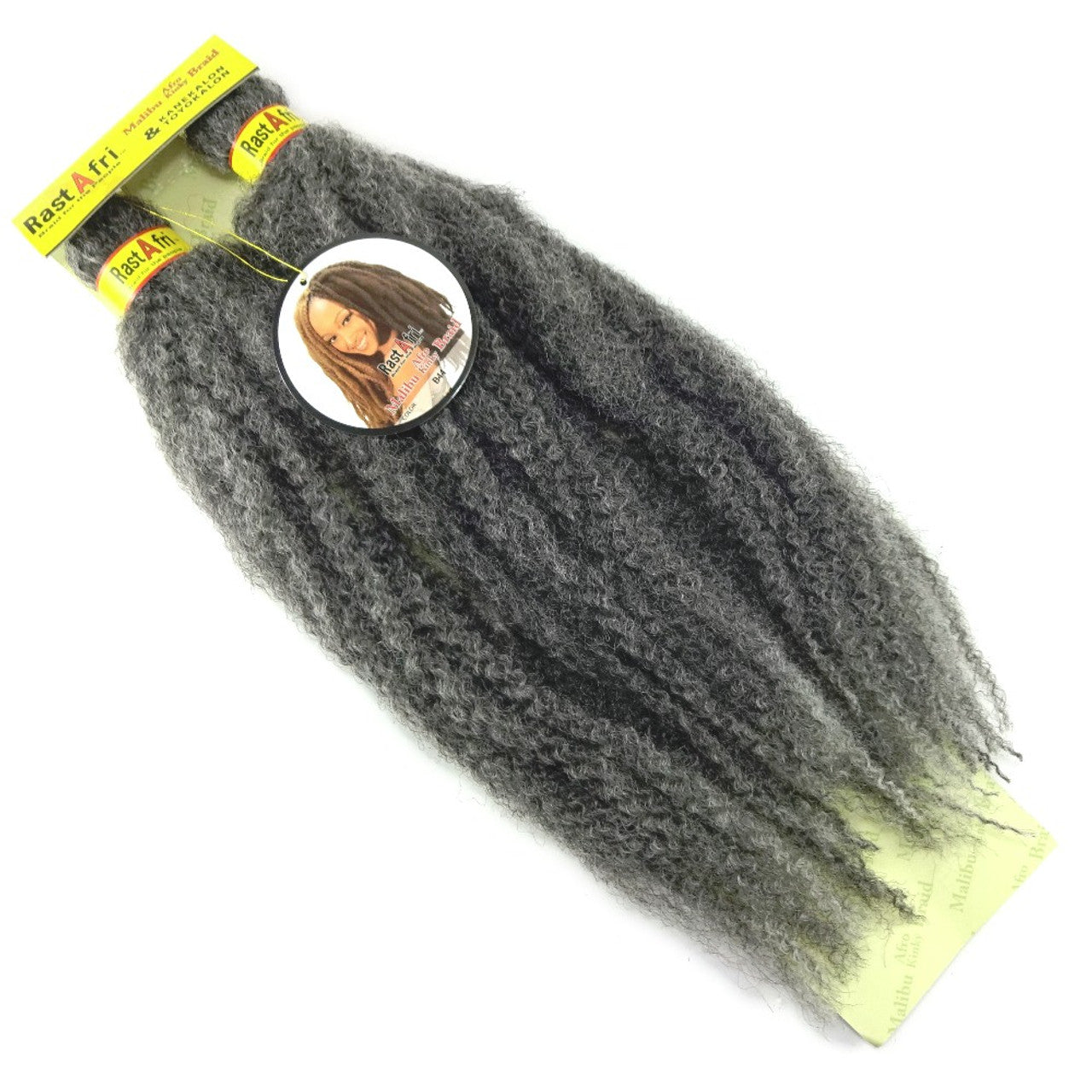 RastAfri Malibu Afro Kinky Crochet Braiding Hair color b44 grey gray silver