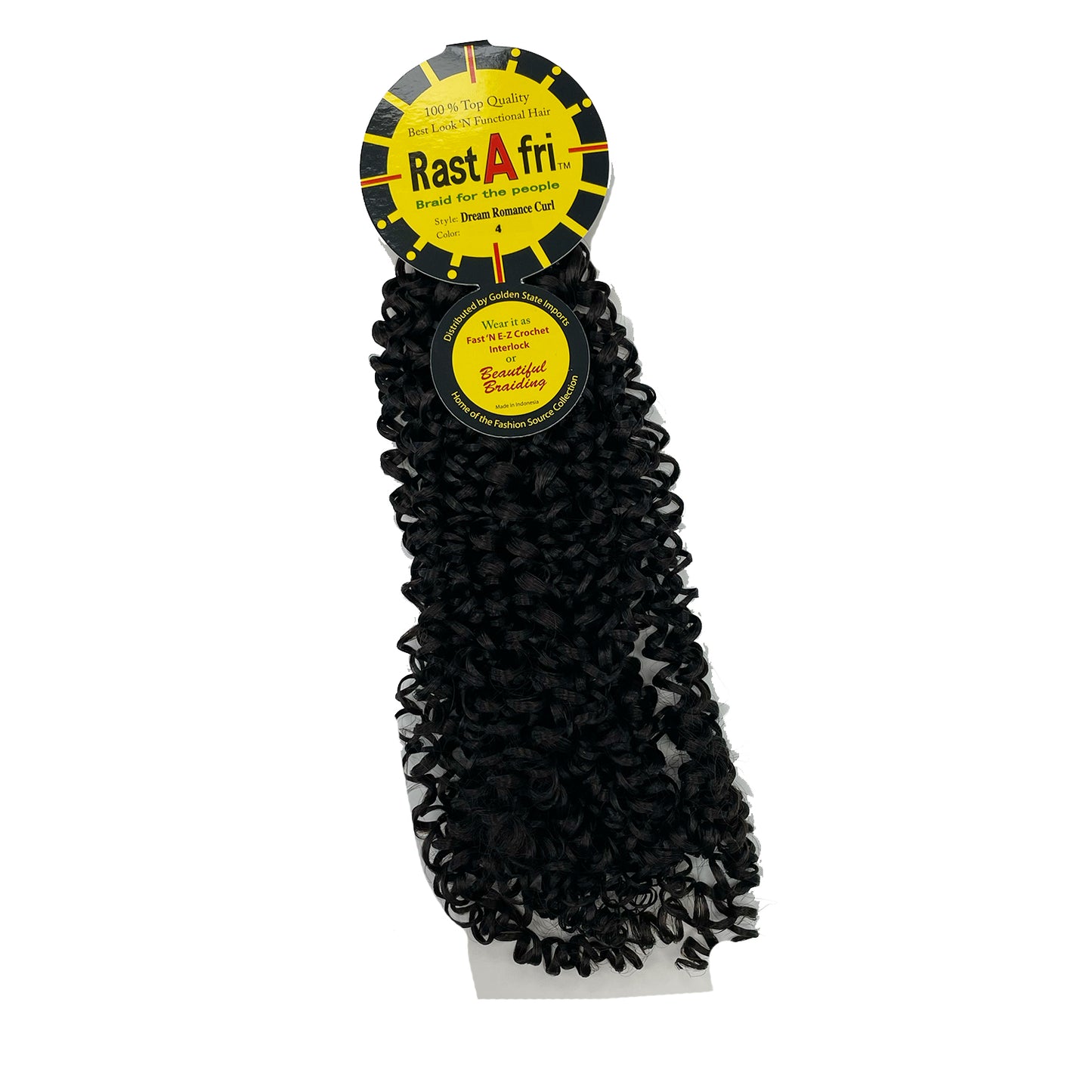 RastAfri Dream Romance Curl Crochet Hair color 4 dark brown black
