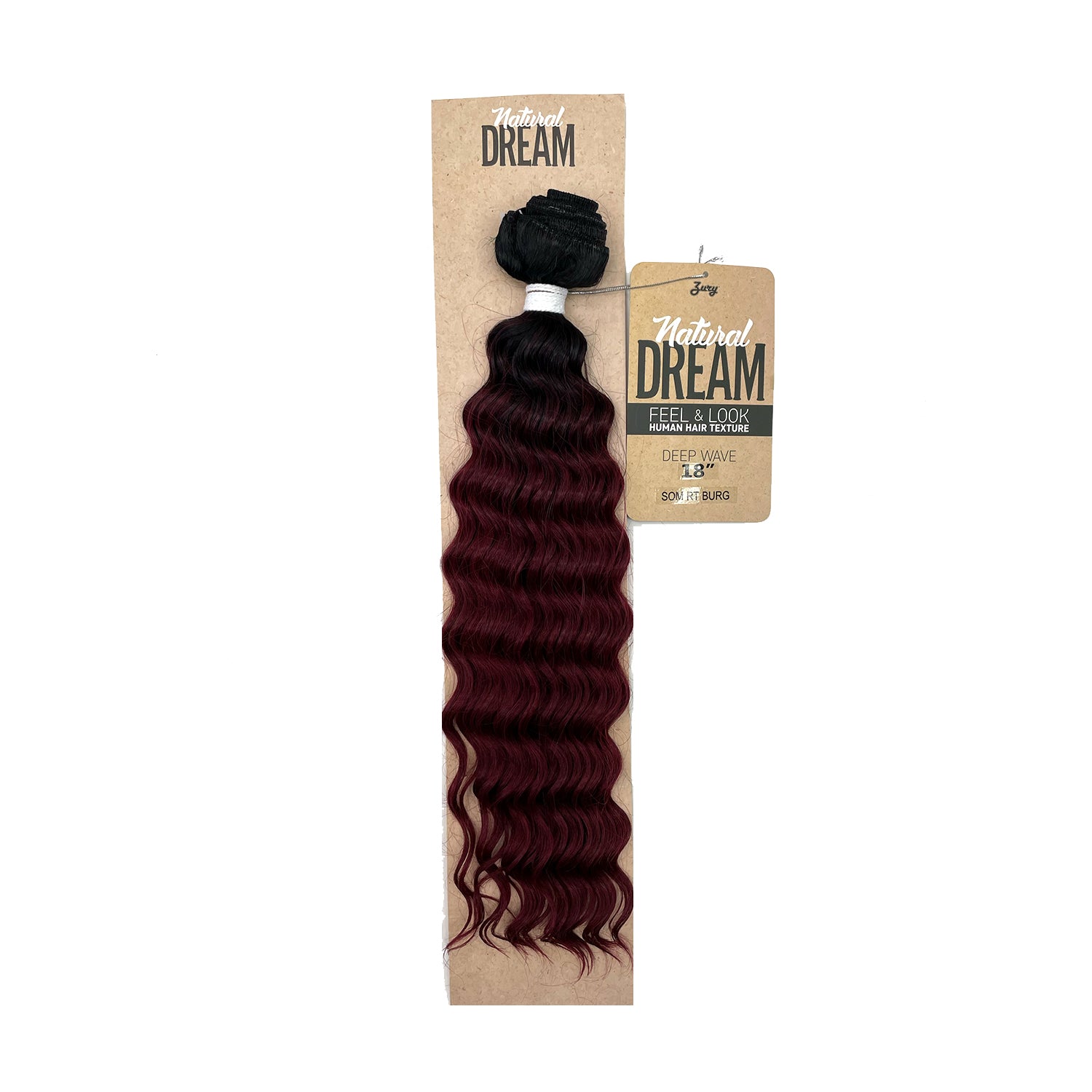 Zury Natural Dream Feel & Look Hair Extension Bundle, Deep Wave 18" som rt burgundy 