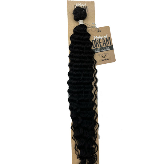 Zury Natural Dream Feel & Look Hair Extension Bundle, Deep Wave 30" natural black