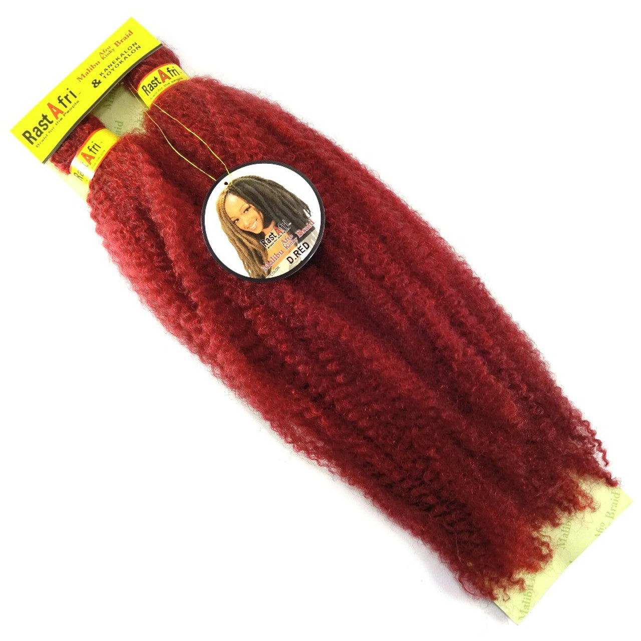 RastAfri Malibu Afro Kinky Crochet Braiding Hair color deep dark red