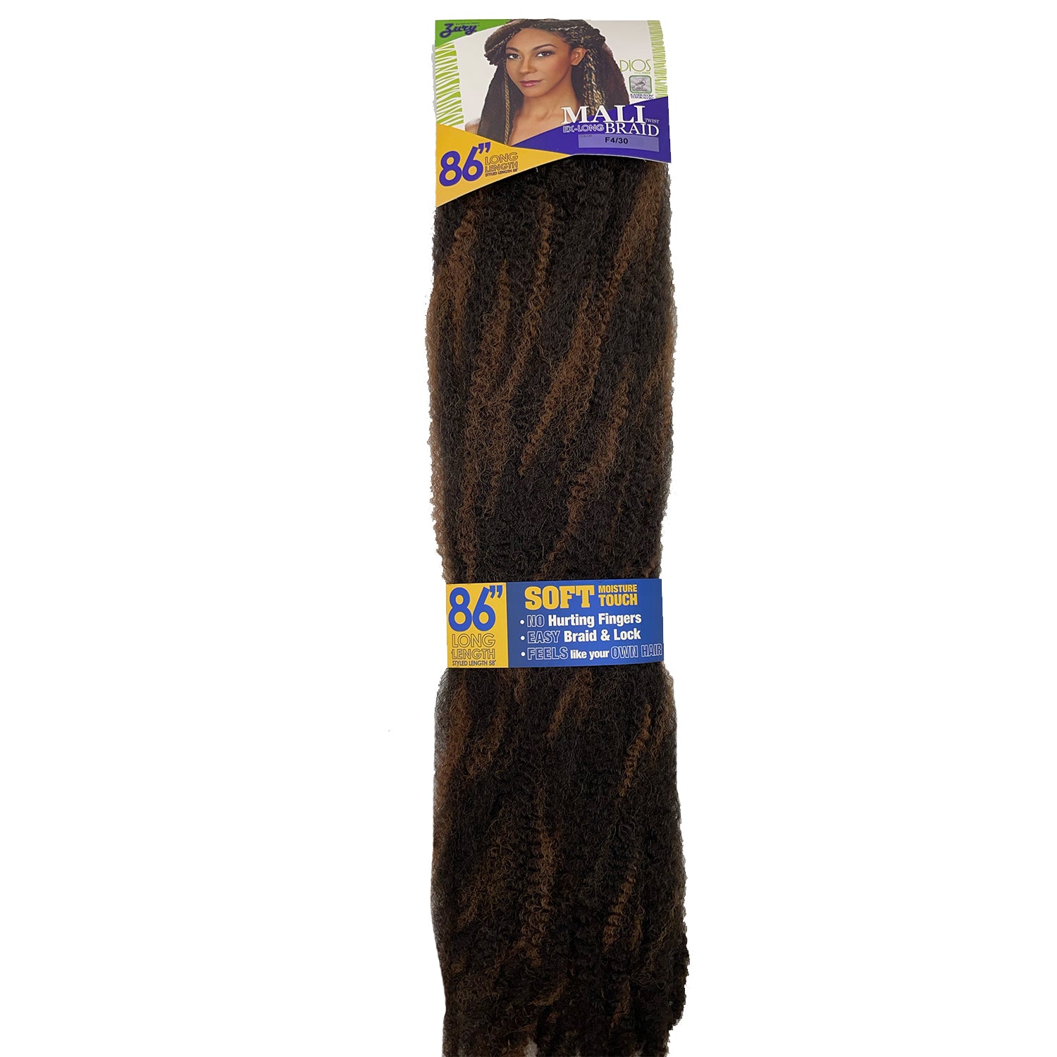 Zury Mali Braiding Hair 86" extension  crochet brown highlghts