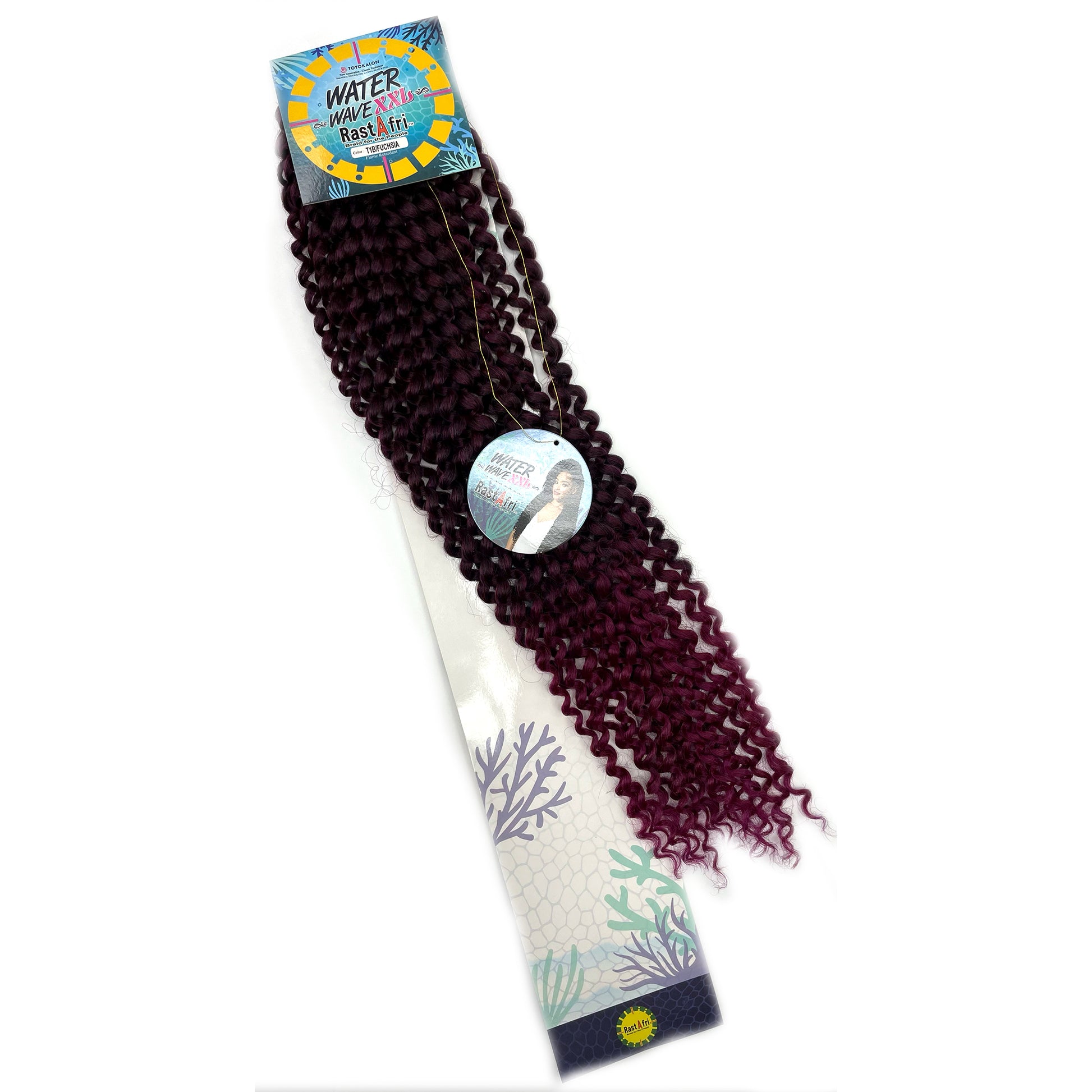 RastAfri Water Wave Crochet Braiding Hair XXL fuchsia red pink purple