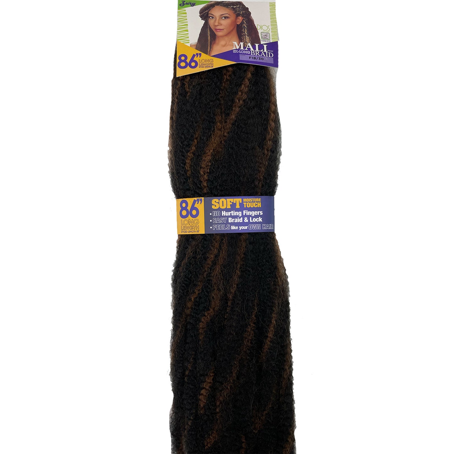 Zury Mali Braiding Hair 86" extension  ombre highlights crochet brown