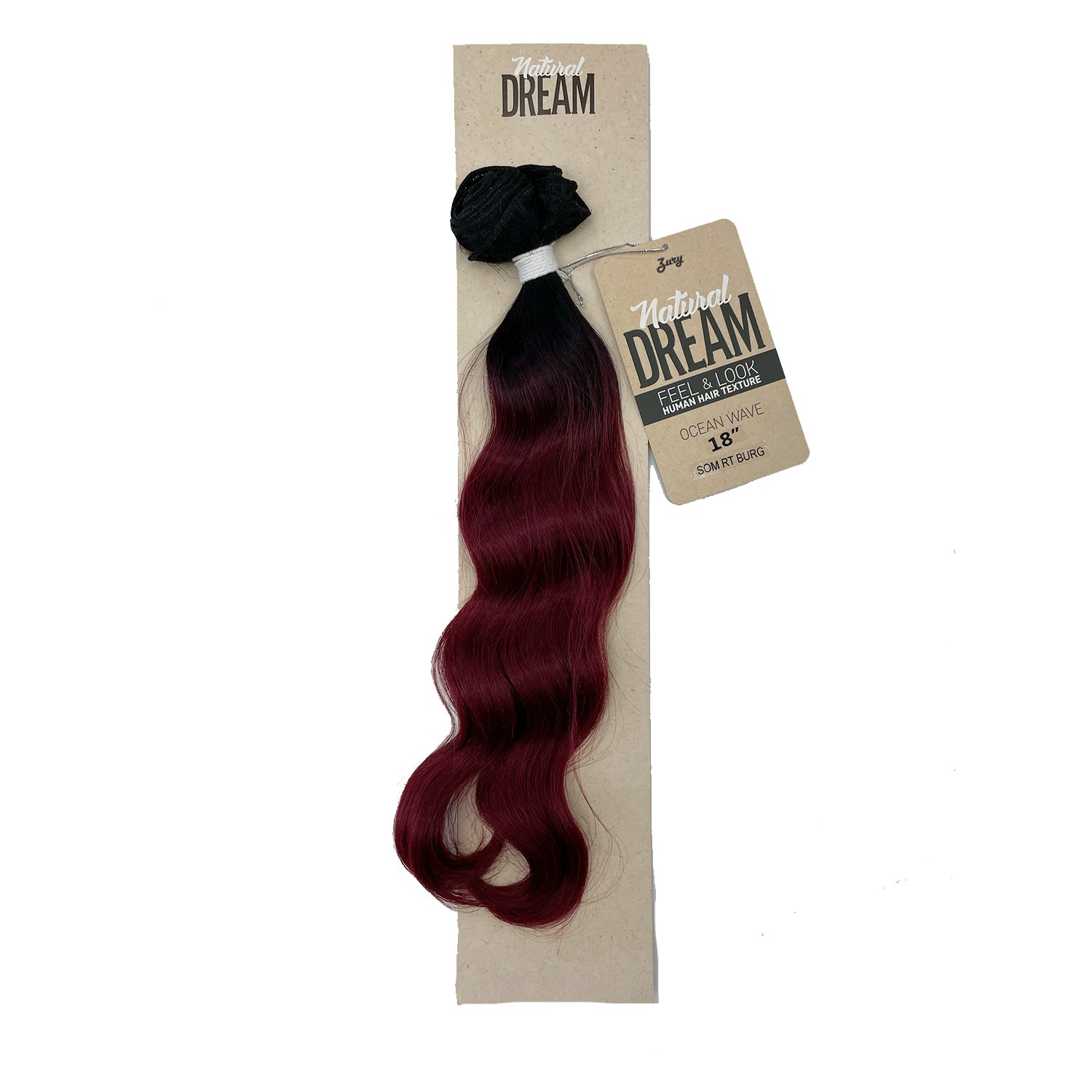 Zury Natural Dream Feel & Look Hair Extension Bundle, Ocean Wave 18" burgundy red