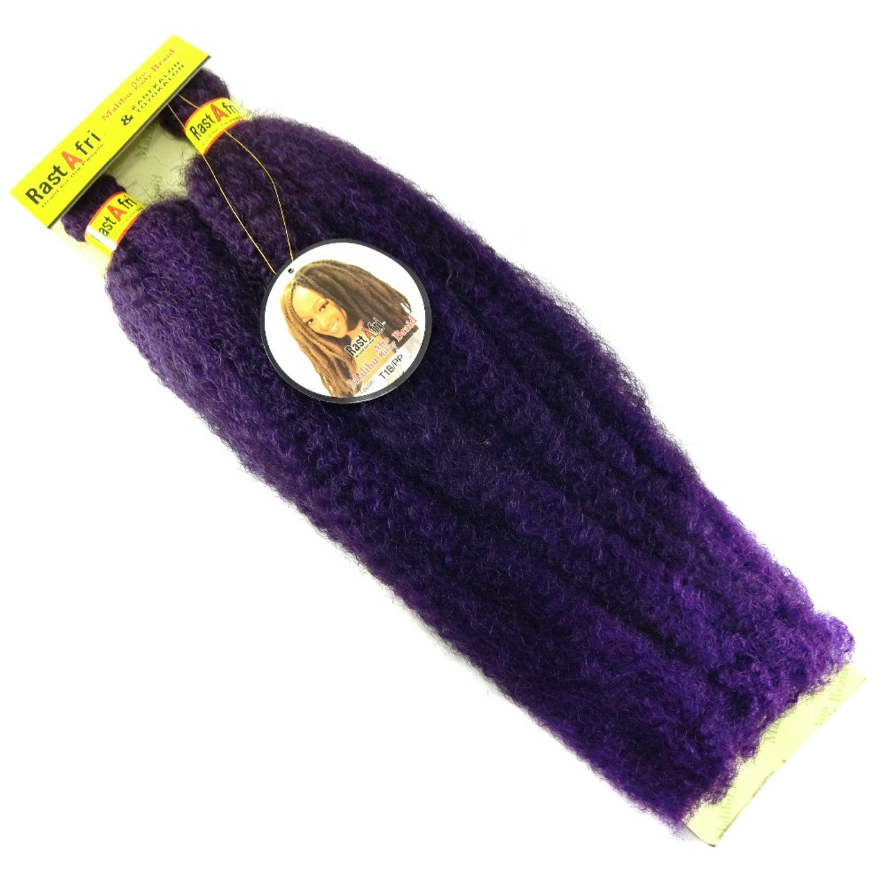 RastAfri Malibu Afro Kinky Crochet Braiding Hair color t1b purple