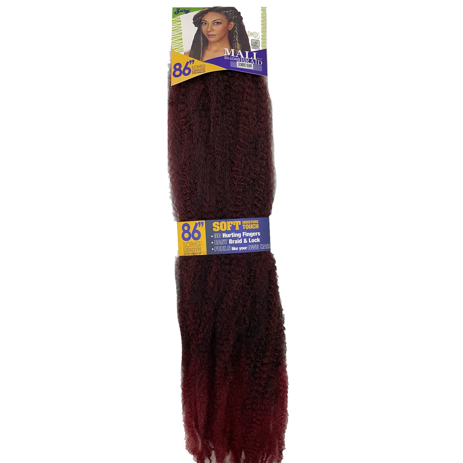 Zury Mali Braiding Hair 86" extension  burgundy red crochet